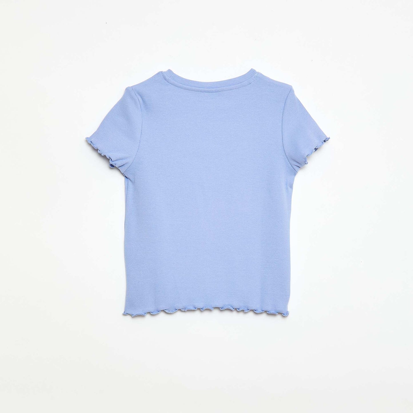 Short-sleeved T-shirt with Openwork Detail BLUE