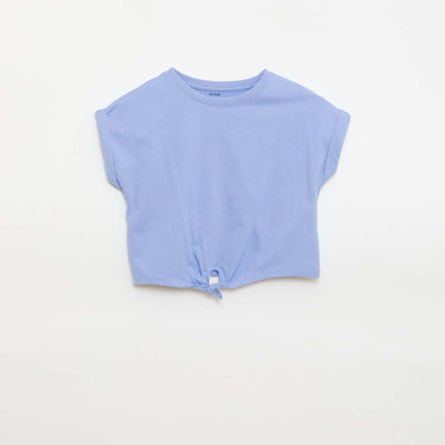 T-shirt with waist tie BLUE