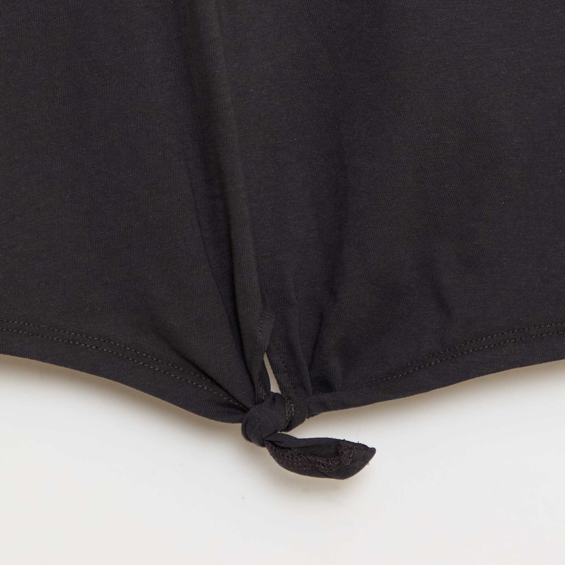 T-shirt with waist tie BLACK