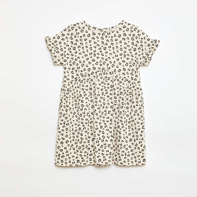 Leopard print T-shirt dress BEIGE