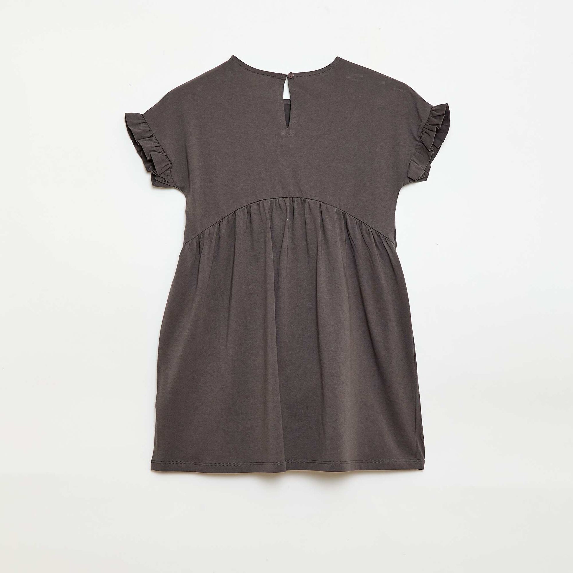 Leopard print T-shirt dress GREY