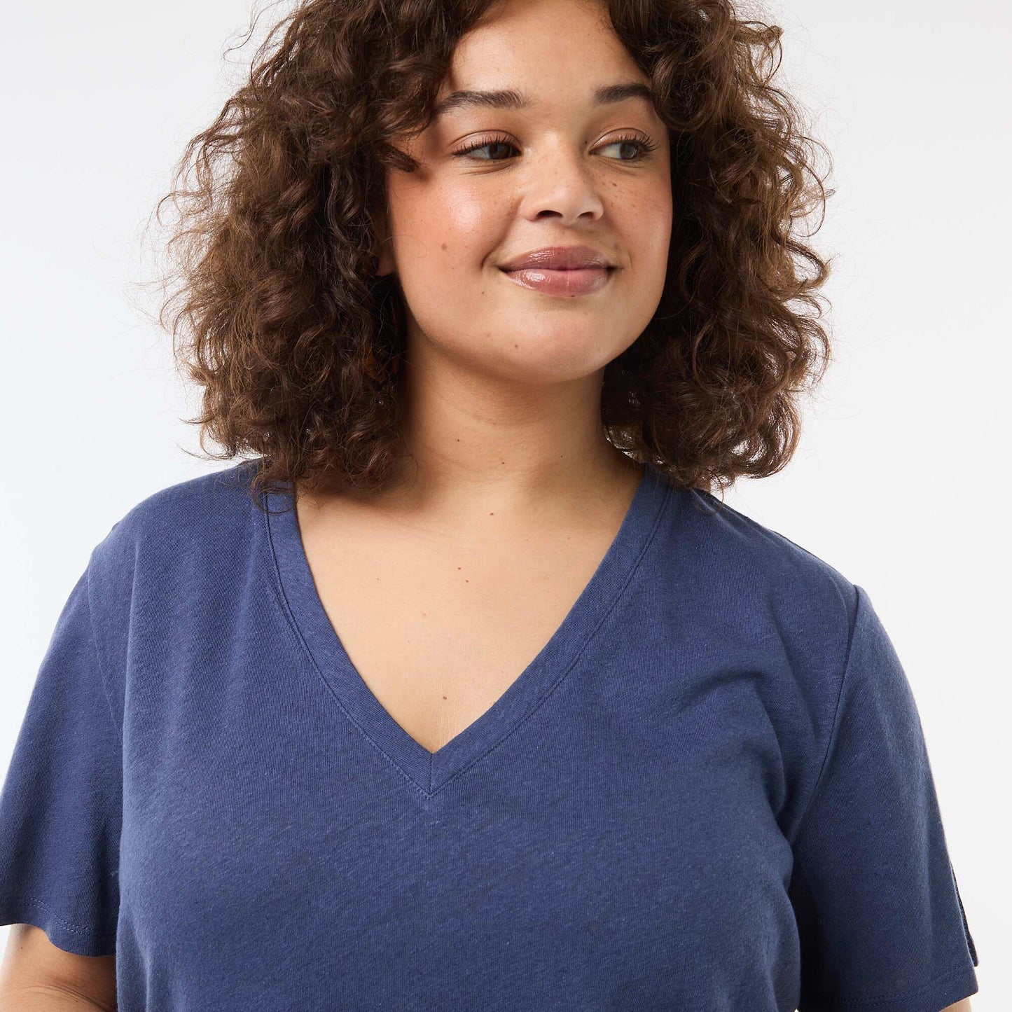 Basic V-Neck Short-Sleeve T-Shirt BLUE