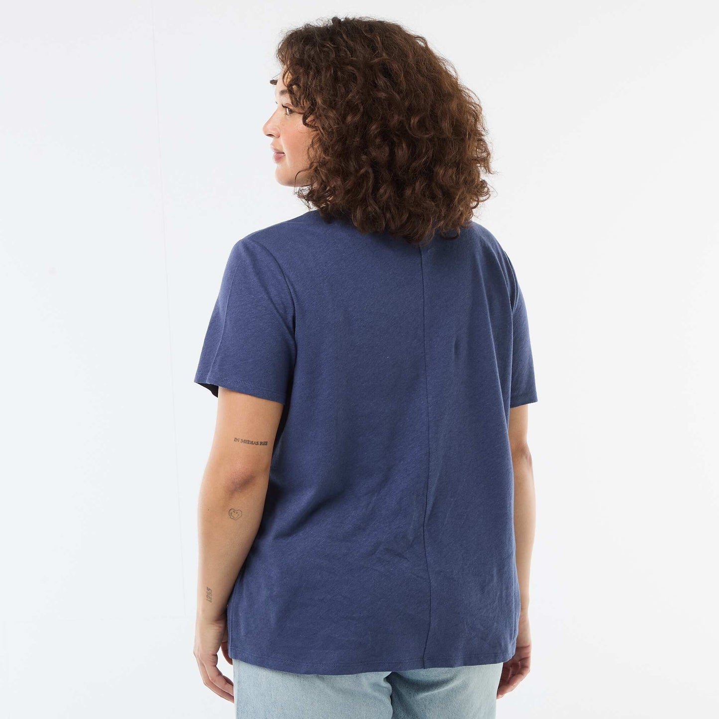 Basic V-Neck Short-Sleeve T-Shirt BLUE