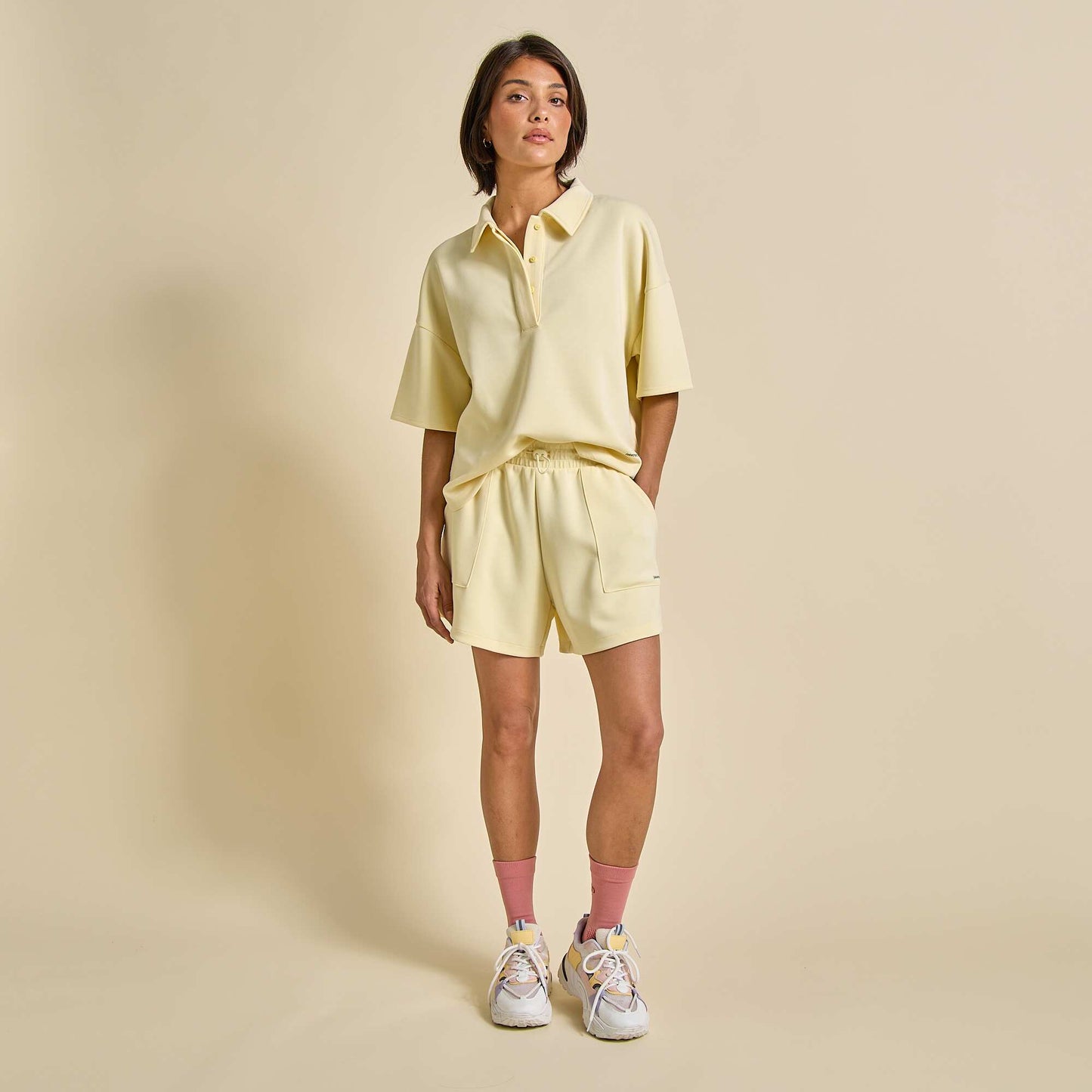 Oversized Sports Shorts YELLOW