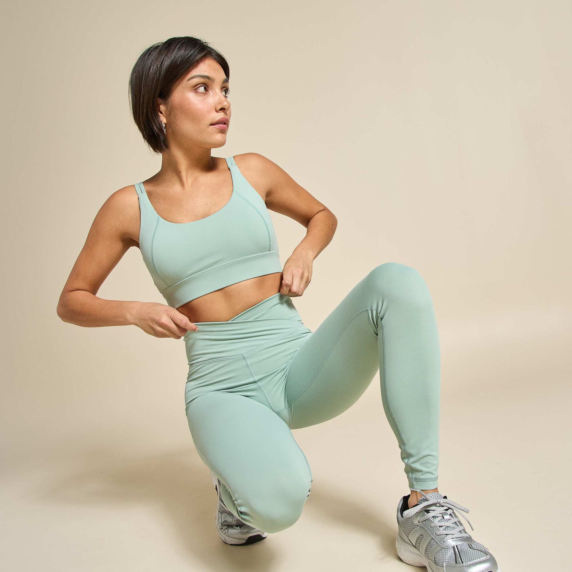 Twist Waist Sports Leggings GREEN