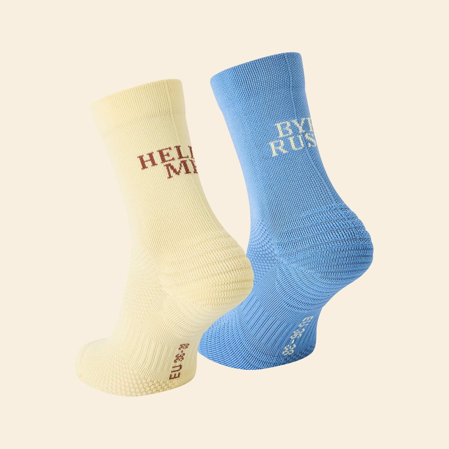 Pack of 2 pairs of high sports socks YELLOW
