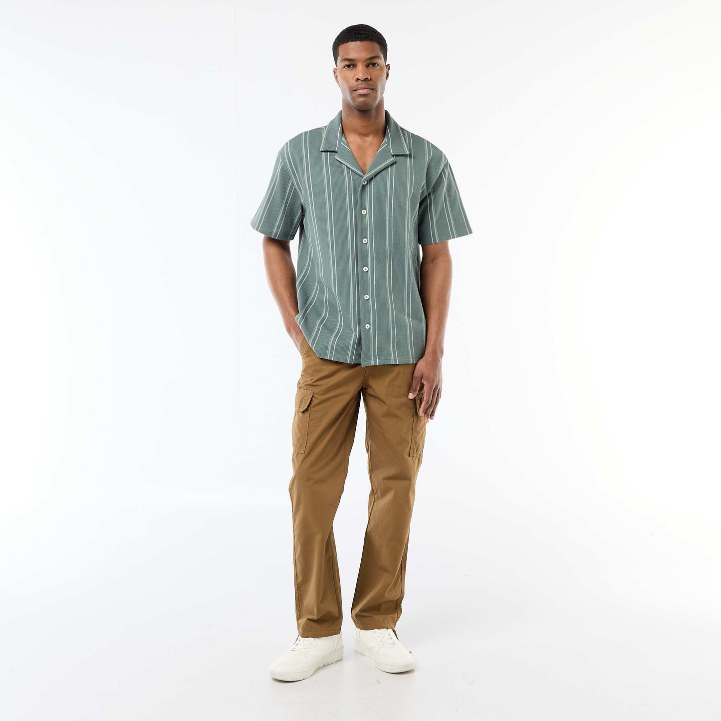Striped Short-Sleeve Shirt BLUE