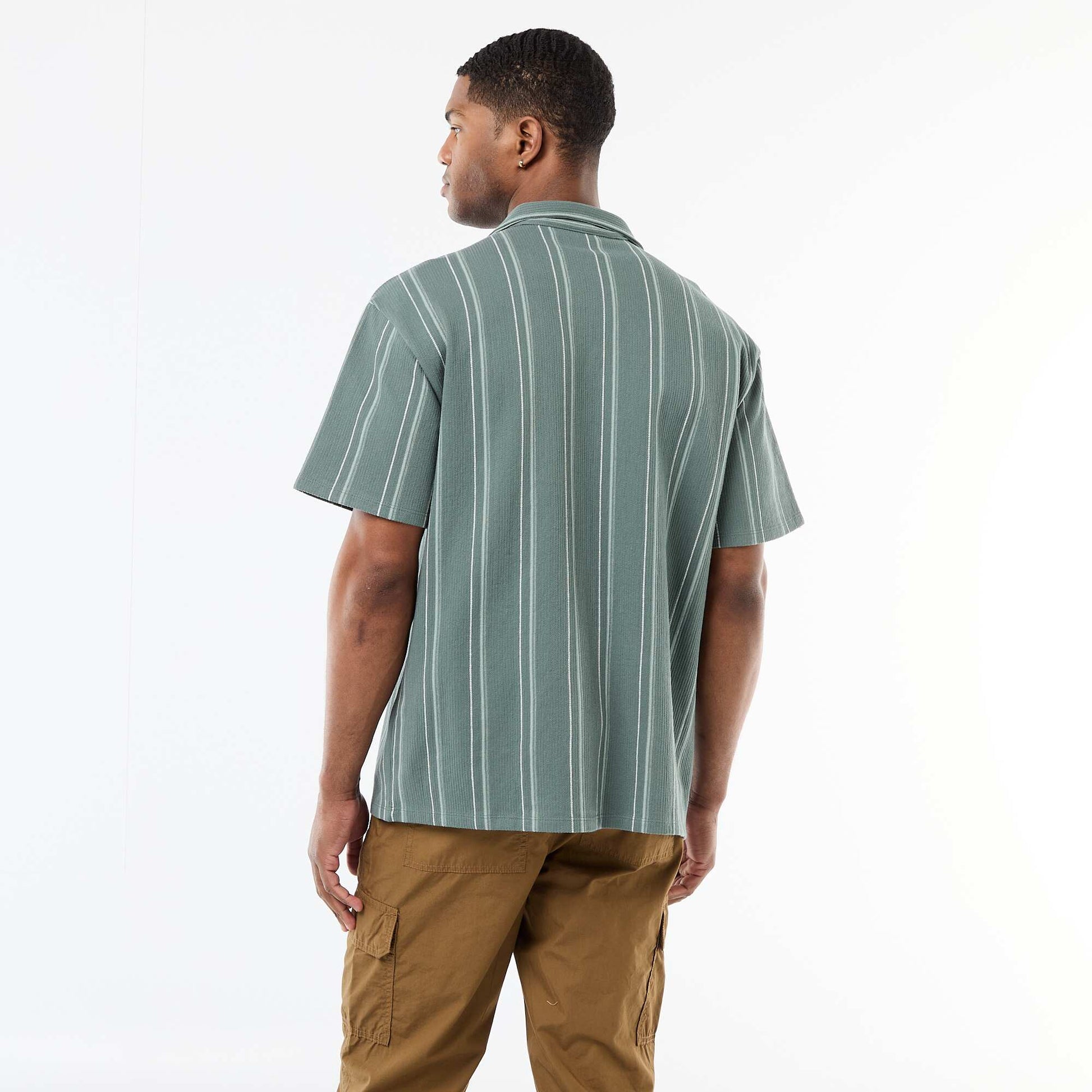 Striped Short-Sleeve Shirt BLUE