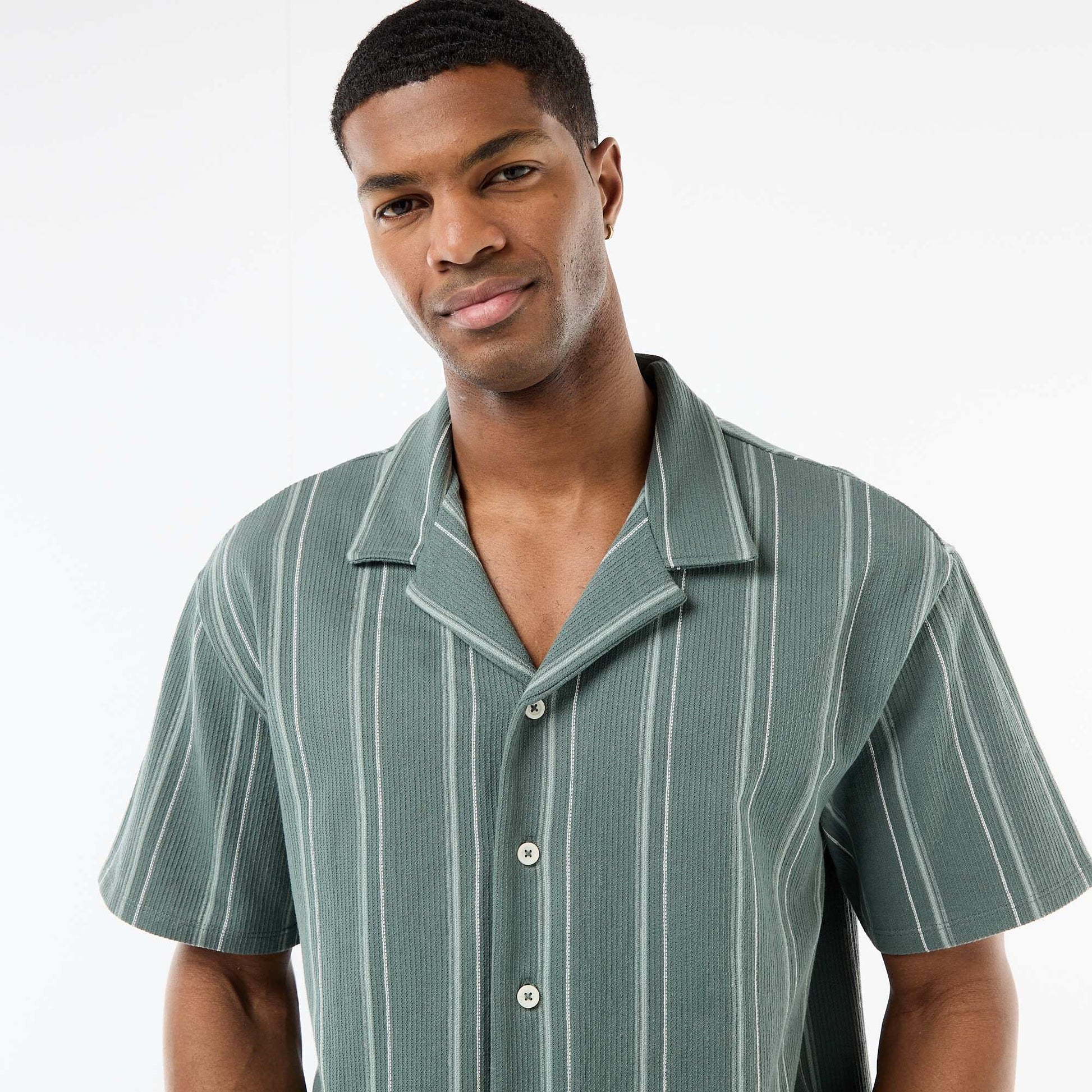 Striped Short-Sleeve Shirt BLUE