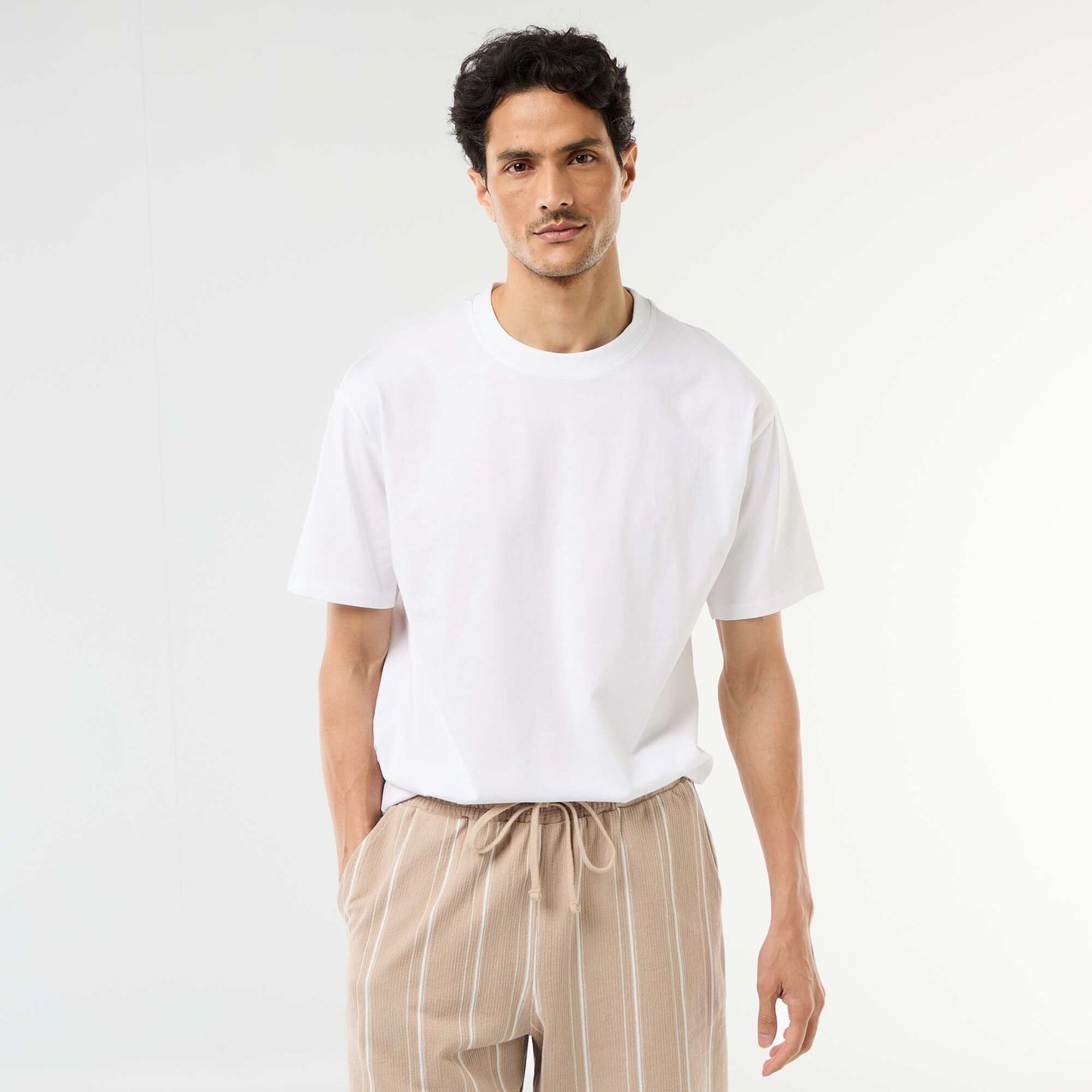 Comfort Fit / Oversized Plain T-shirt WHITE