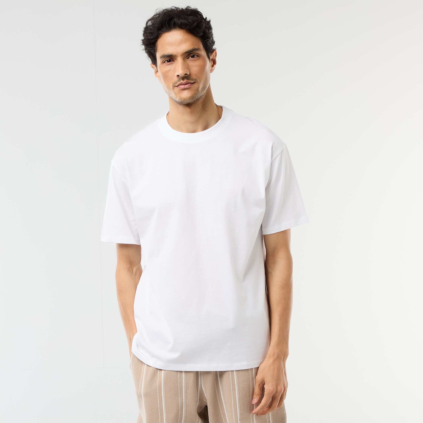 Comfort Fit / Oversized Plain T-shirt WHITE
