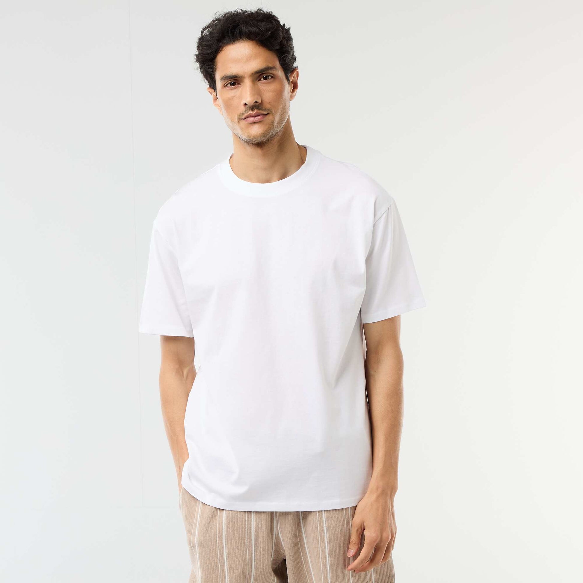 Comfort Fit / Oversized Plain T-shirt WHITE