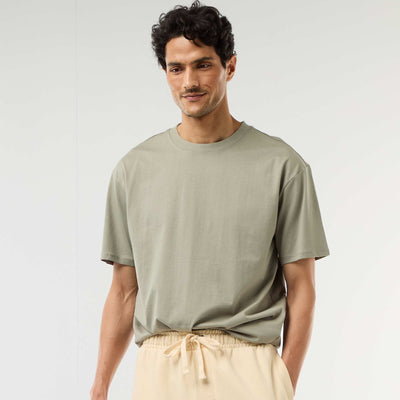 Comfort Fit / Oversized Plain T-shirt GREEN