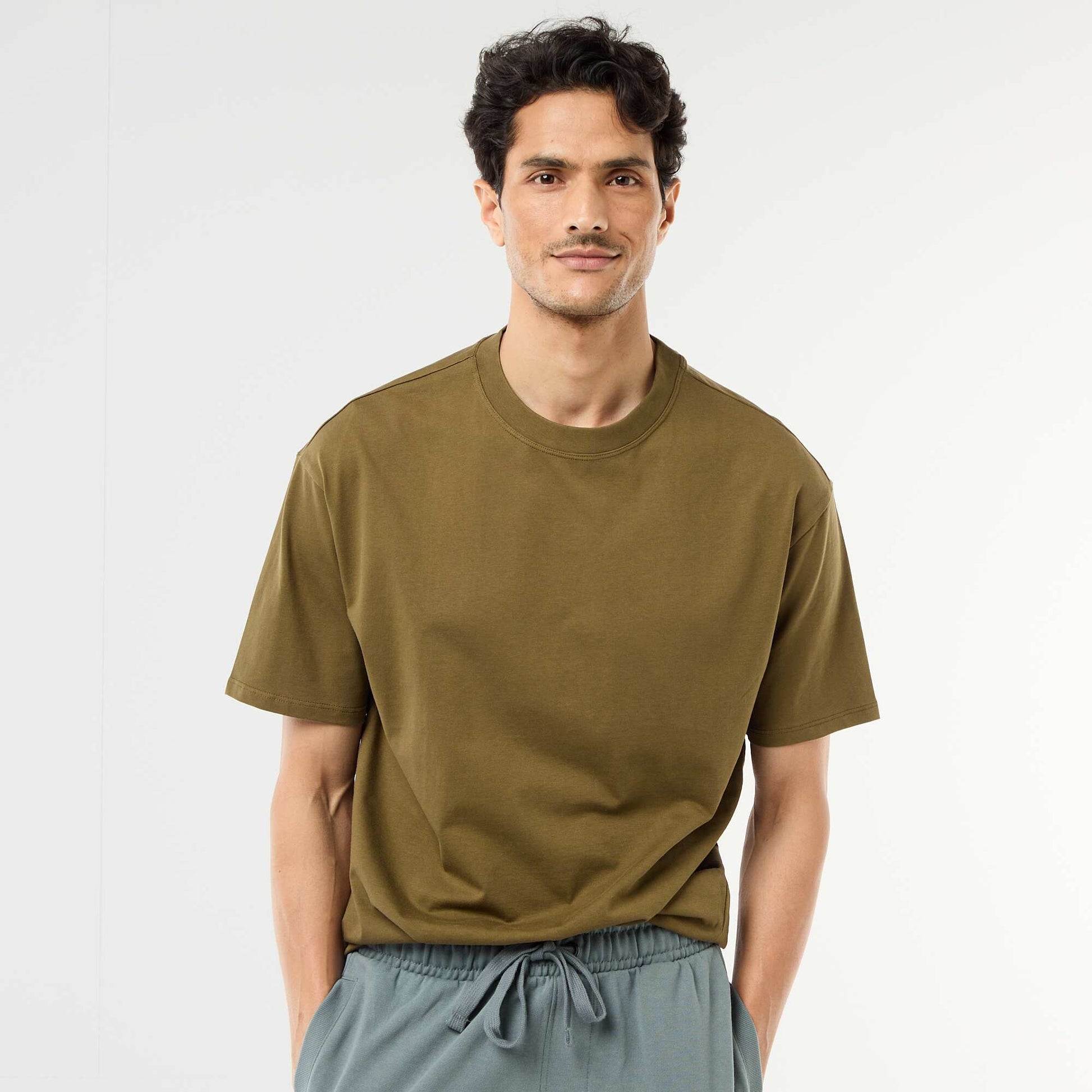 Comfort Fit / Oversized Plain T-shirt GREEN