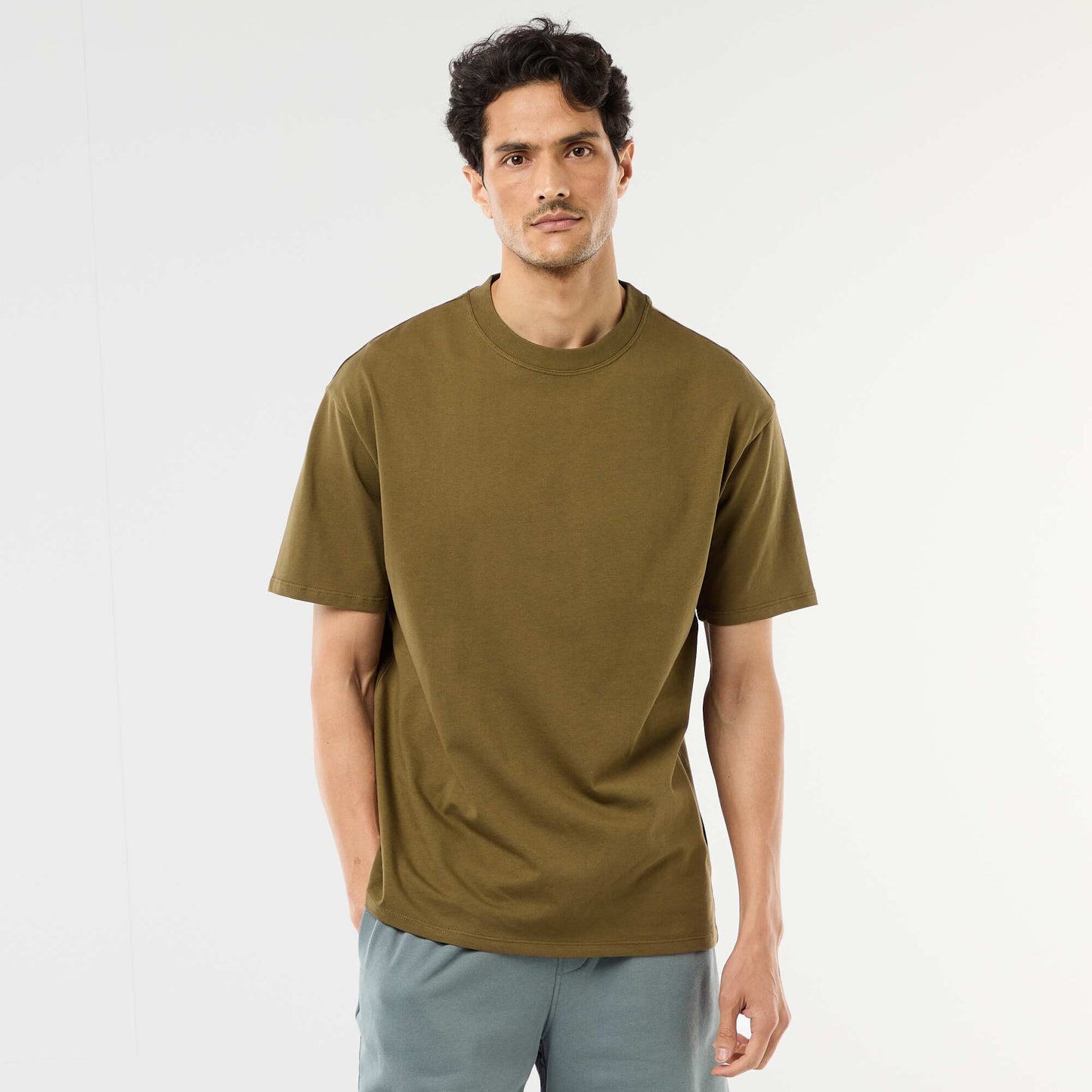 Comfort Fit / Oversized Plain T-shirt GREEN