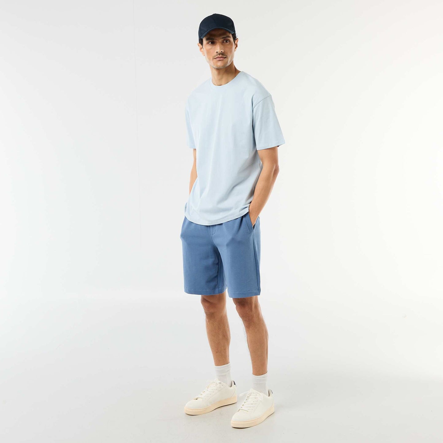 Comfort Fit / Oversized Plain T-shirt BLUE