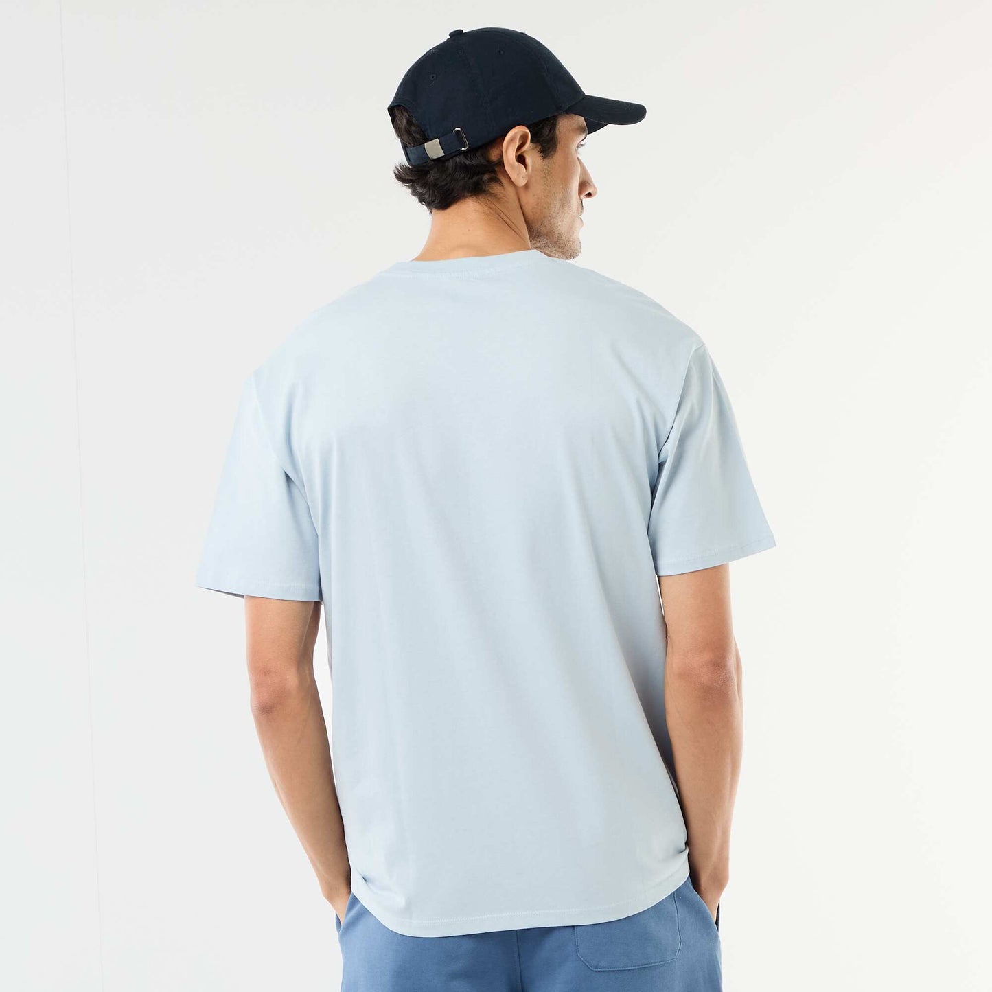 Comfort Fit / Oversized Plain T-shirt BLUE