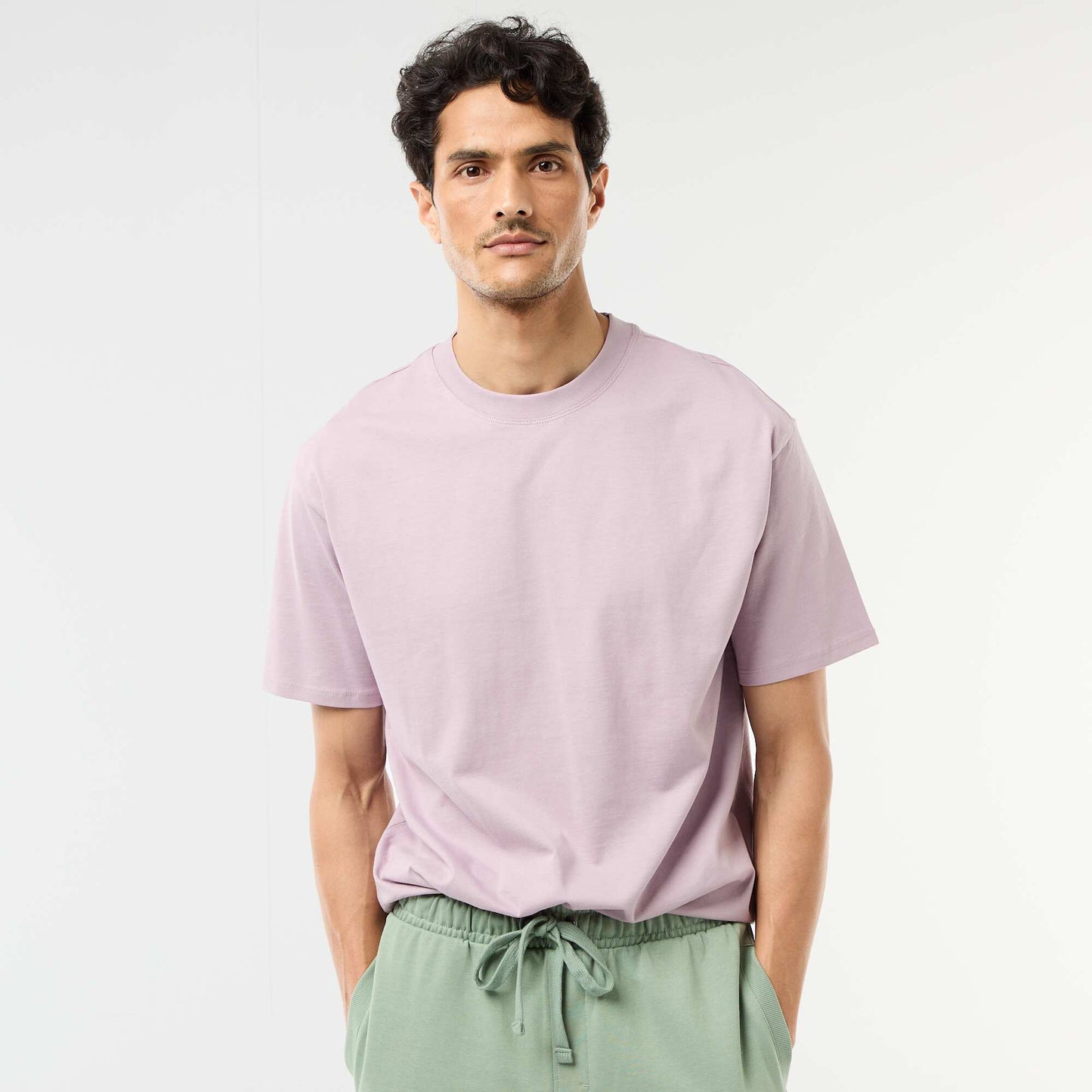 Comfort Fit / Oversized Plain T-shirt PURPLE