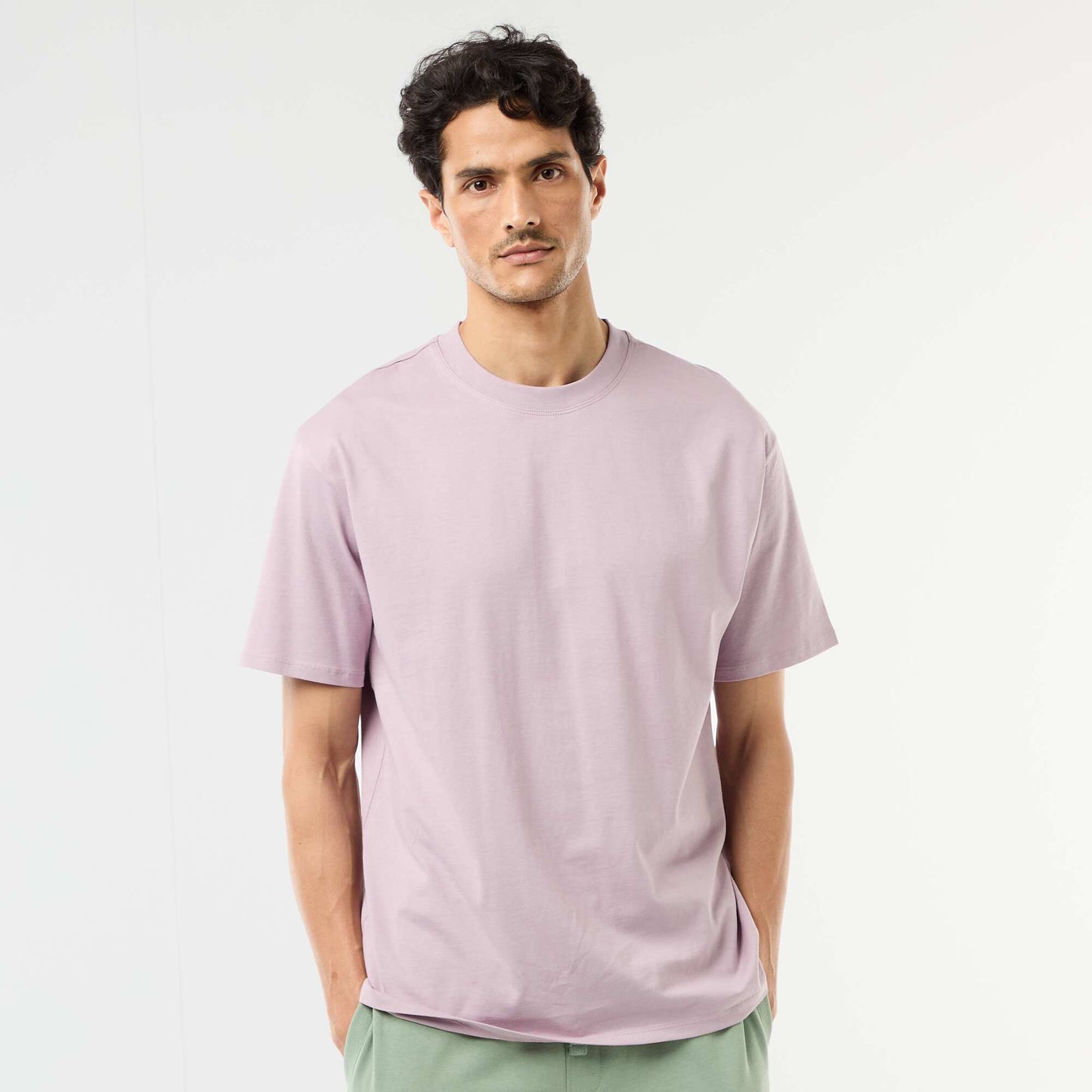 Comfort Fit / Oversized Plain T-shirt PURPLE
