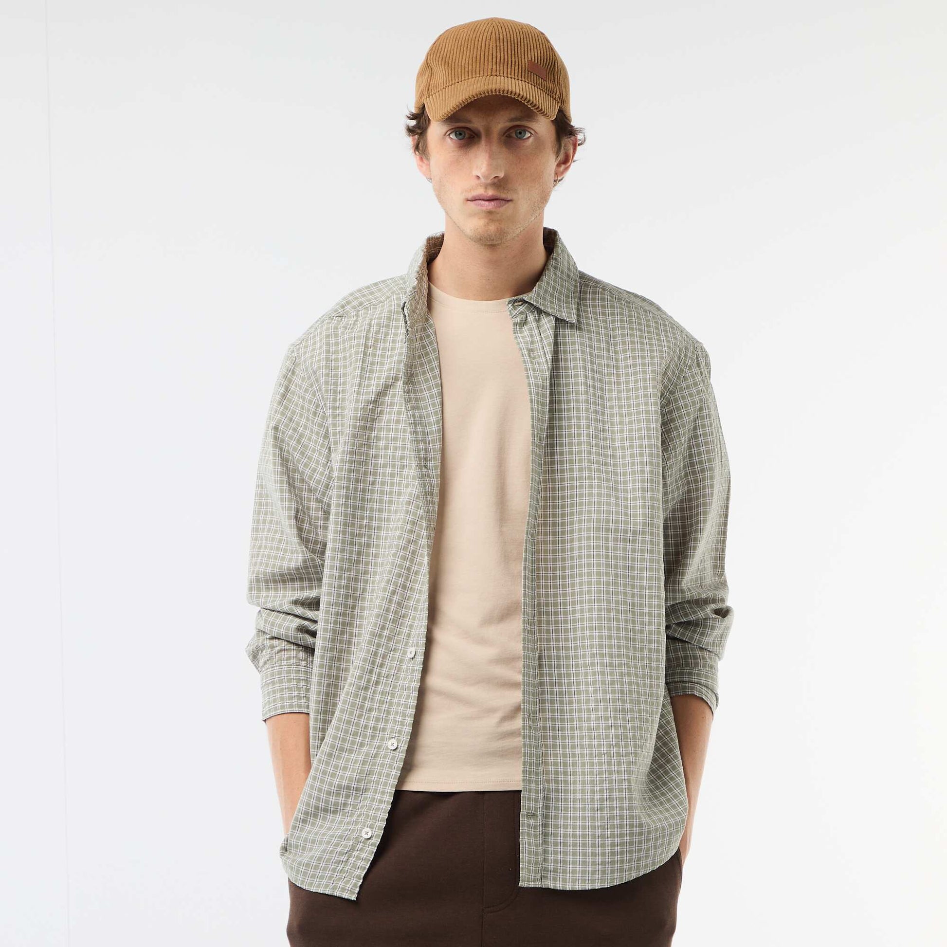 Checked Shirt KHAKI