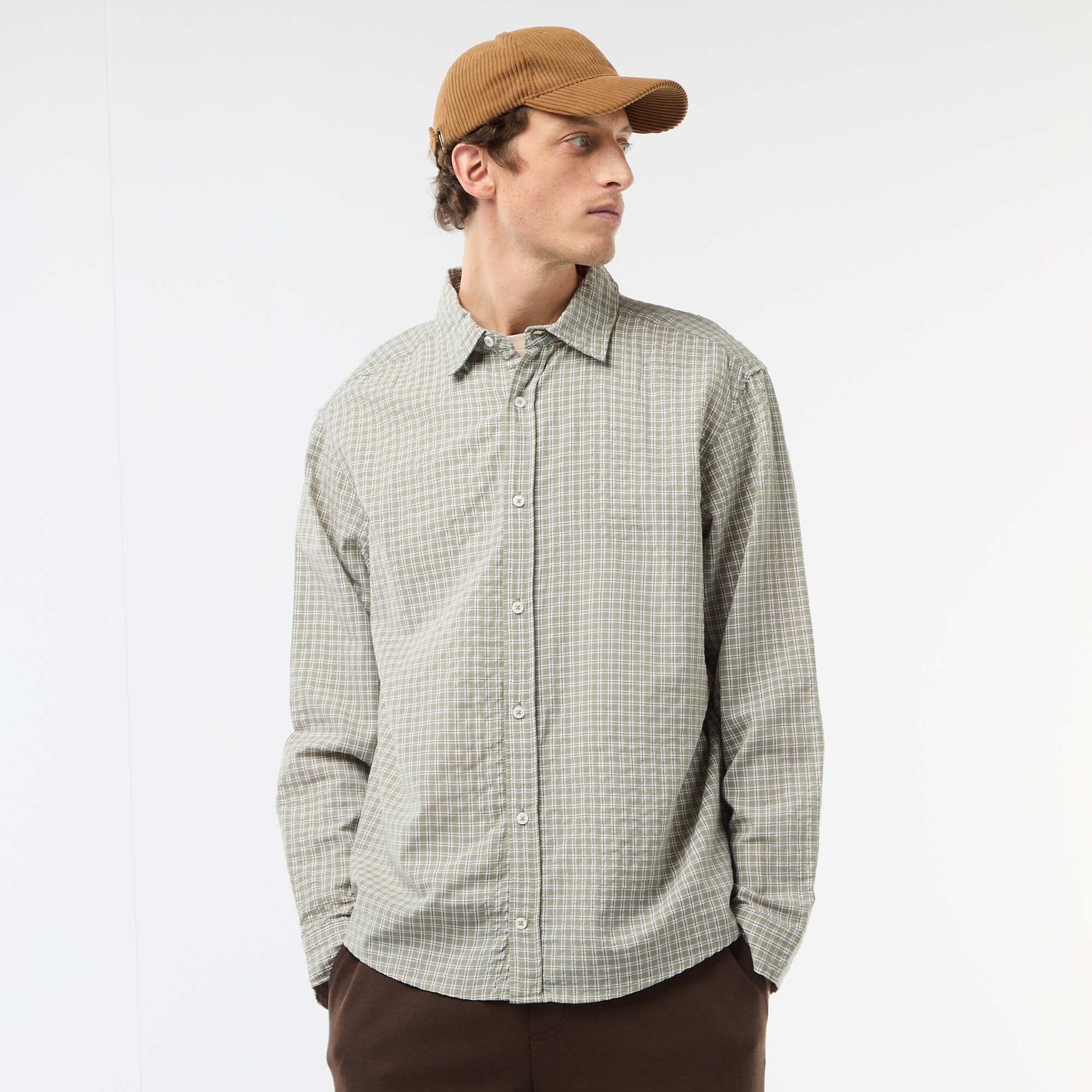 Checked Shirt KHAKI