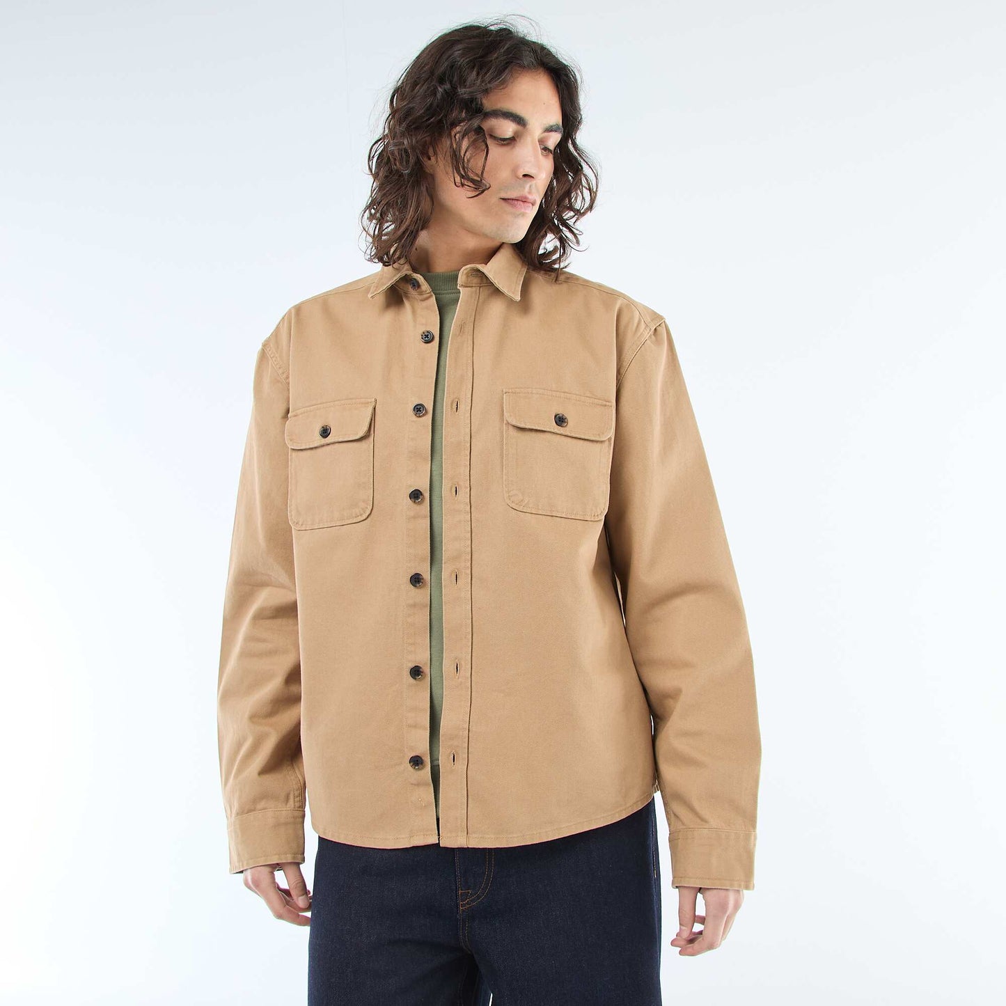 Cotton Overshirt BEIGE