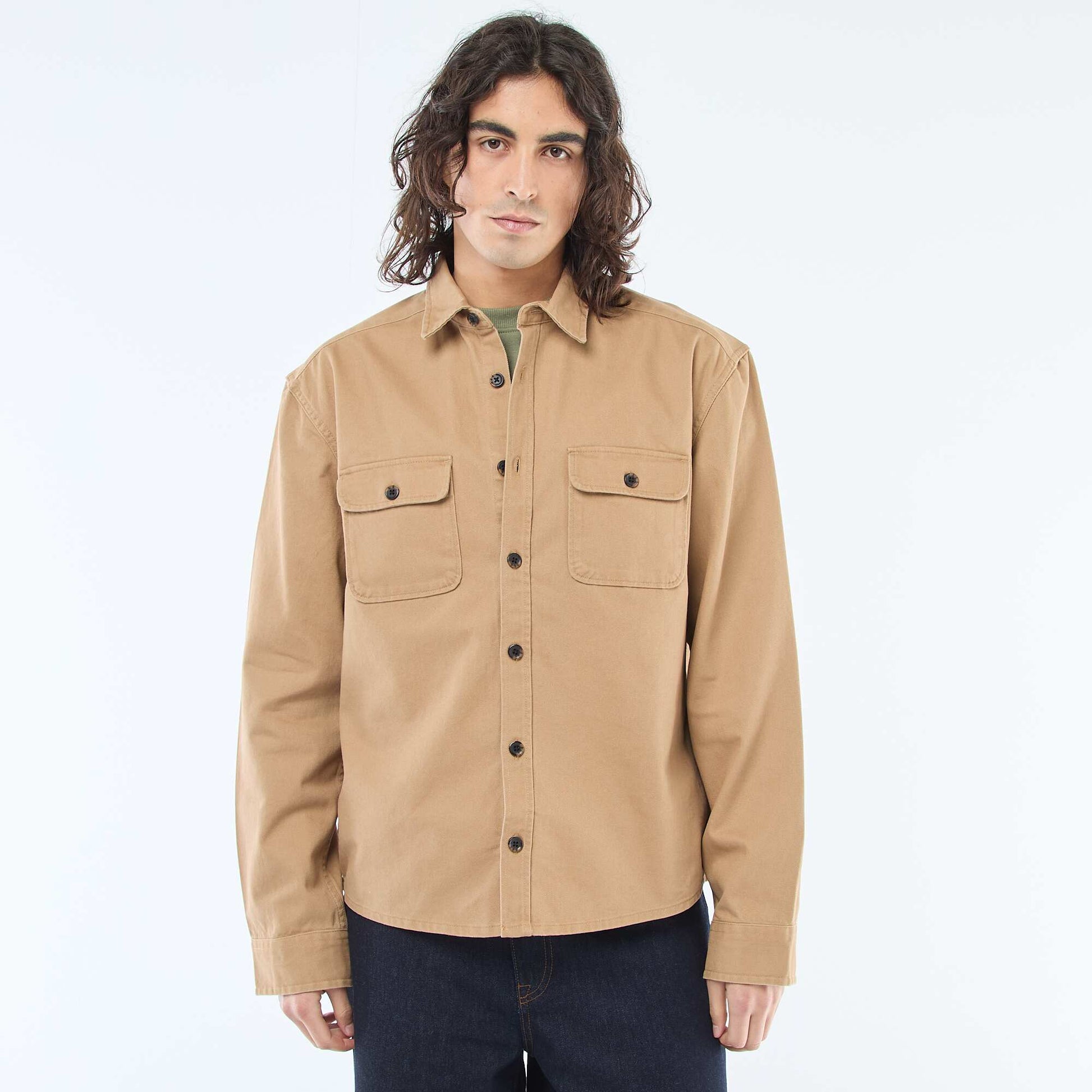 Cotton Overshirt BEIGE