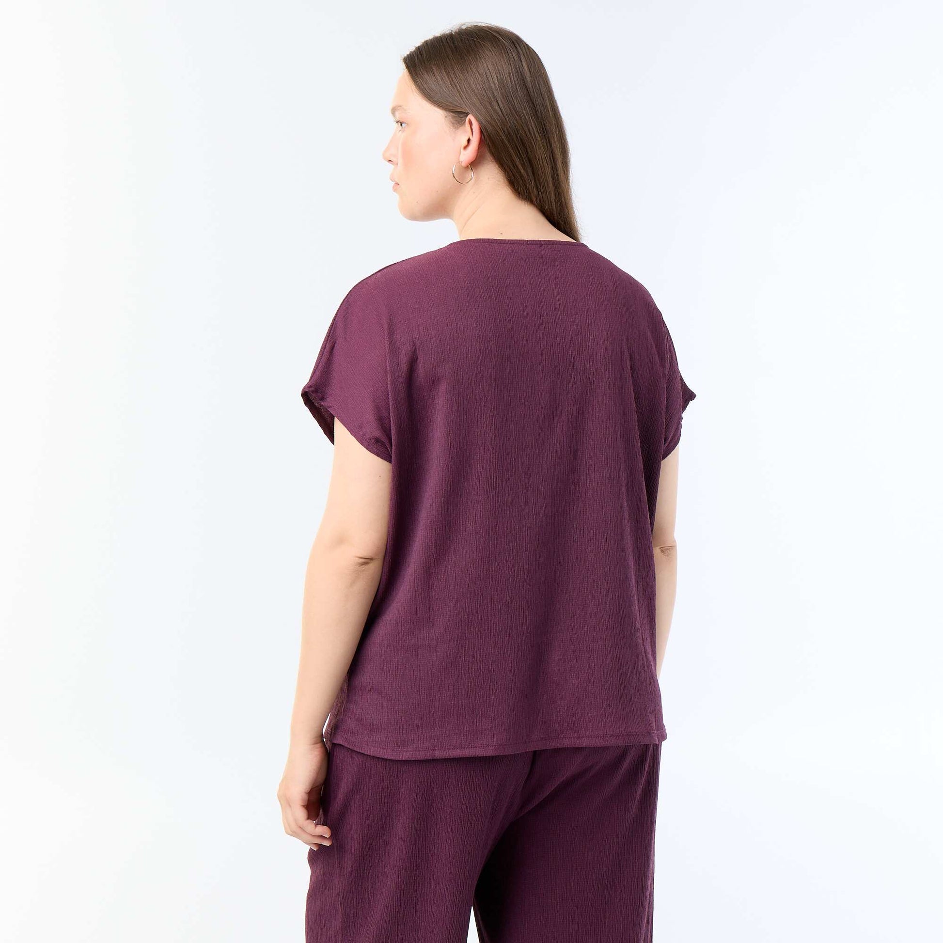 Tank top with gold-tone buttons PURPLE