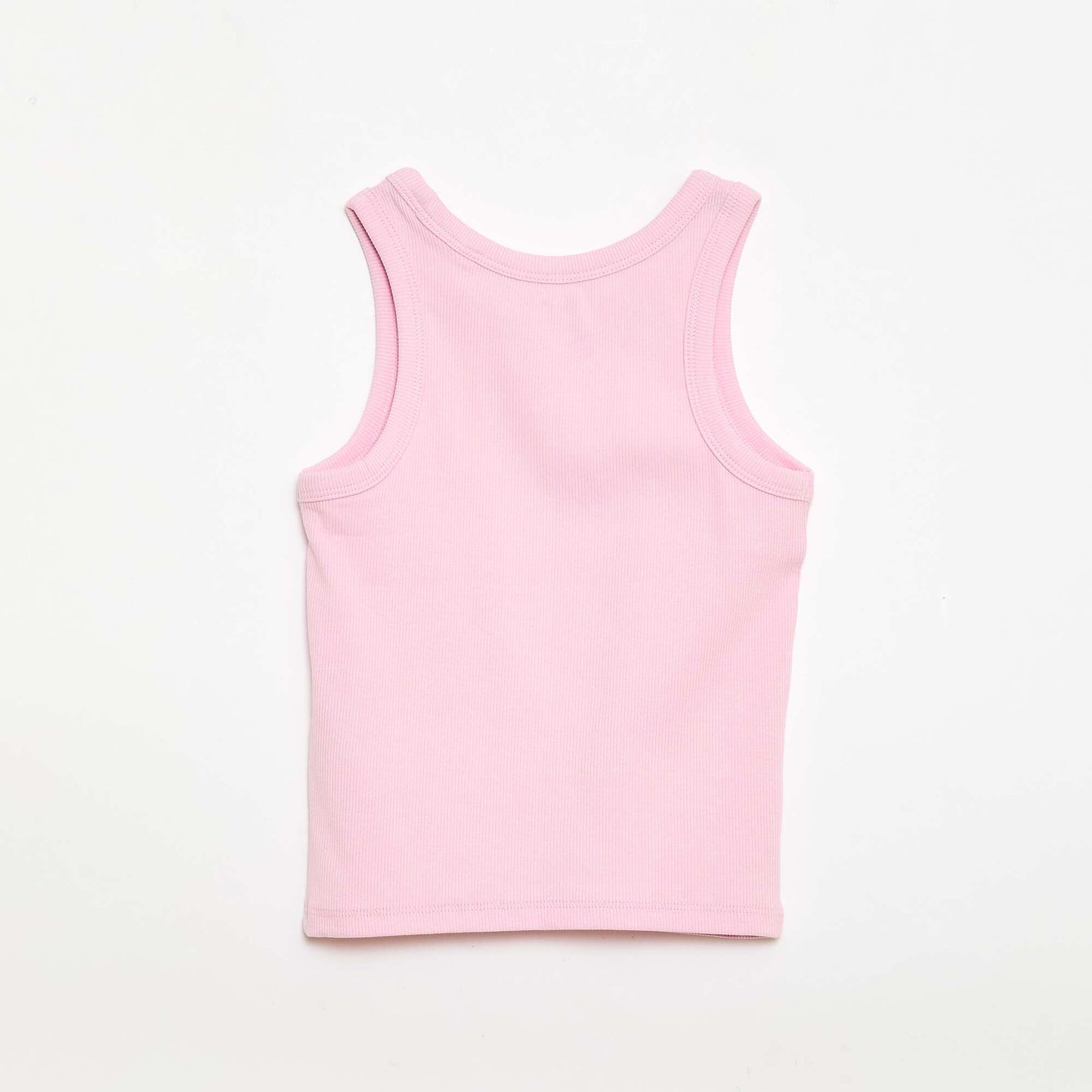 Ribbed Tank Top with Round Neck PINK