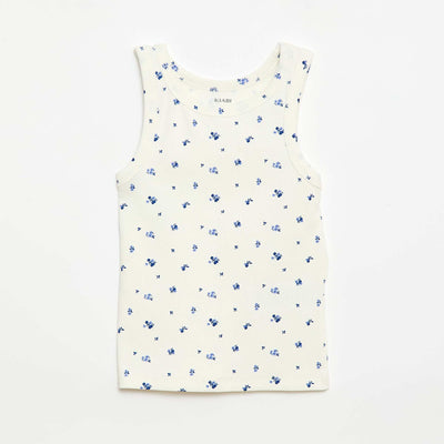 All-Over Ribbed Cotton Tank Top BEIGE