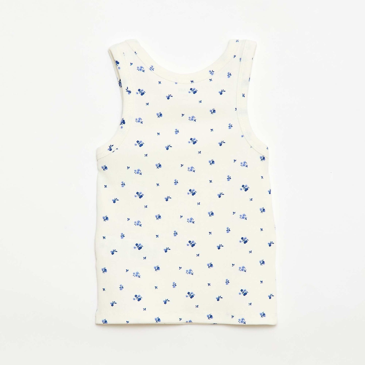 All-Over Ribbed Cotton Tank Top BEIGE