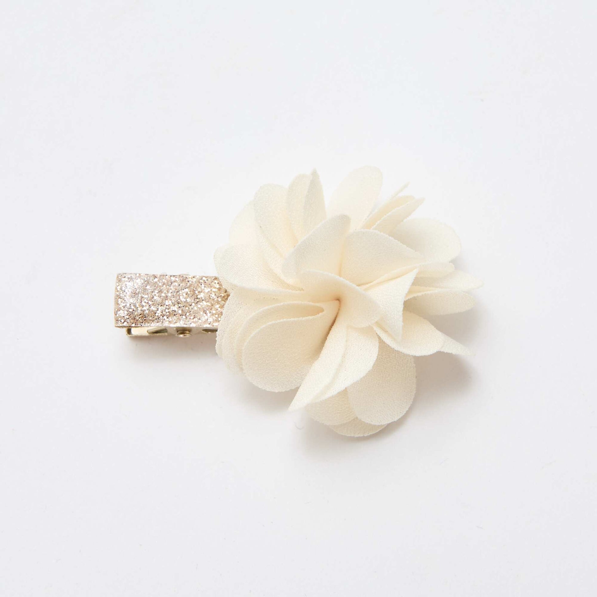 Set of 3 Floral Crocodile Hair Clips BEIGE