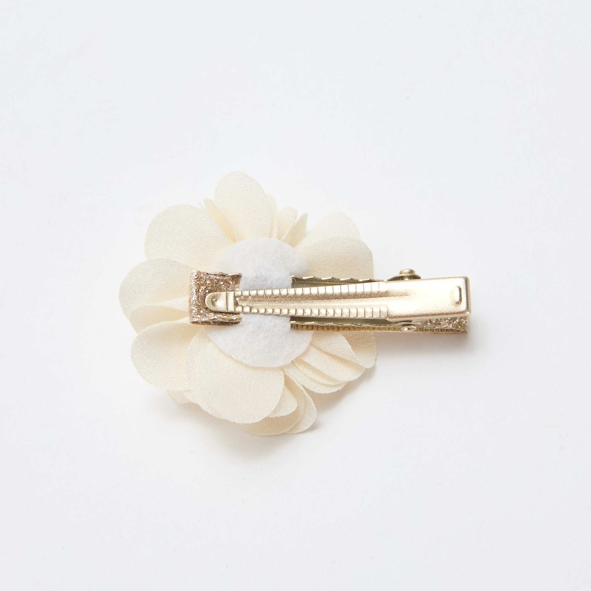 Set of 3 Floral Crocodile Hair Clips BEIGE