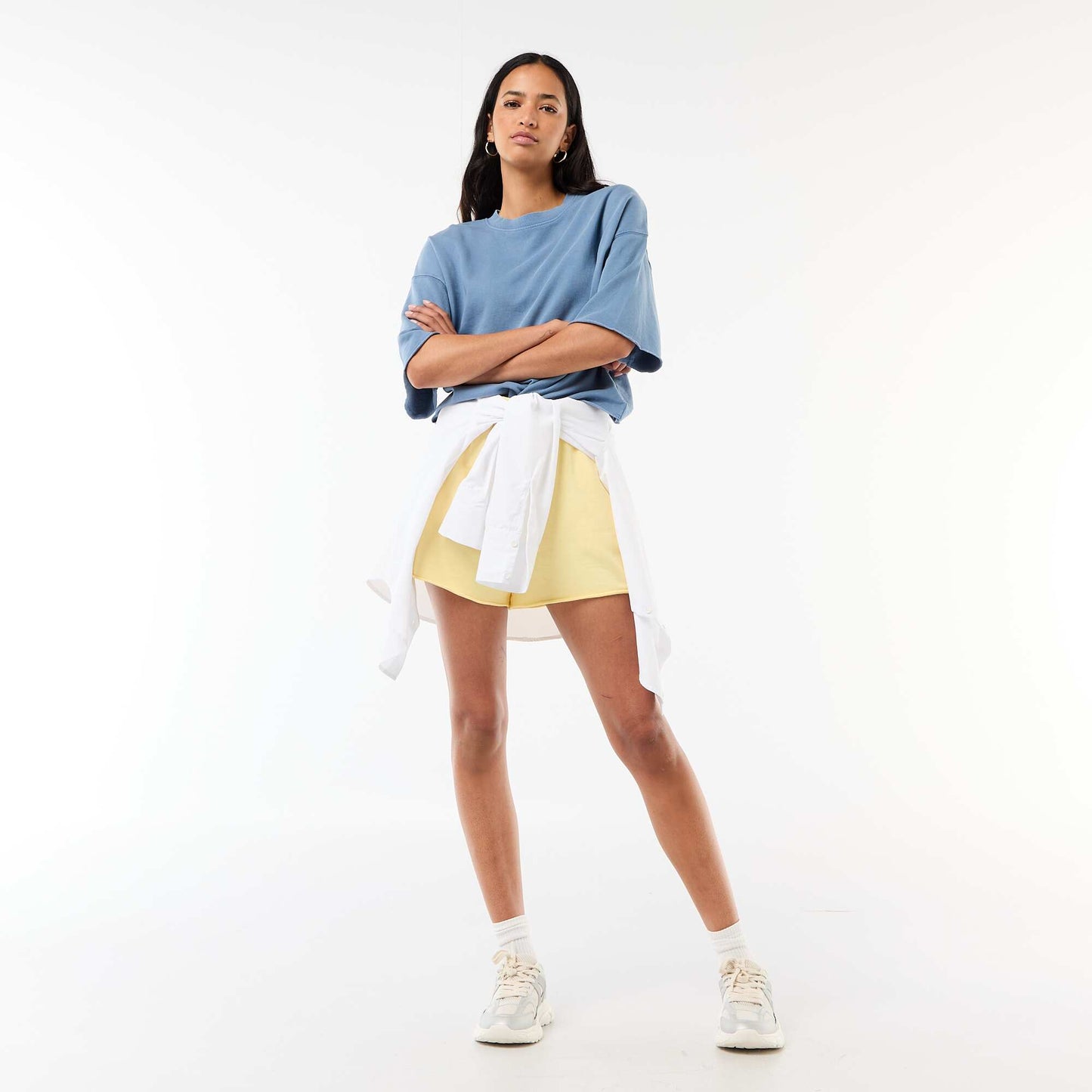 3/4 Sleeve French Terry T-shirt BLUE