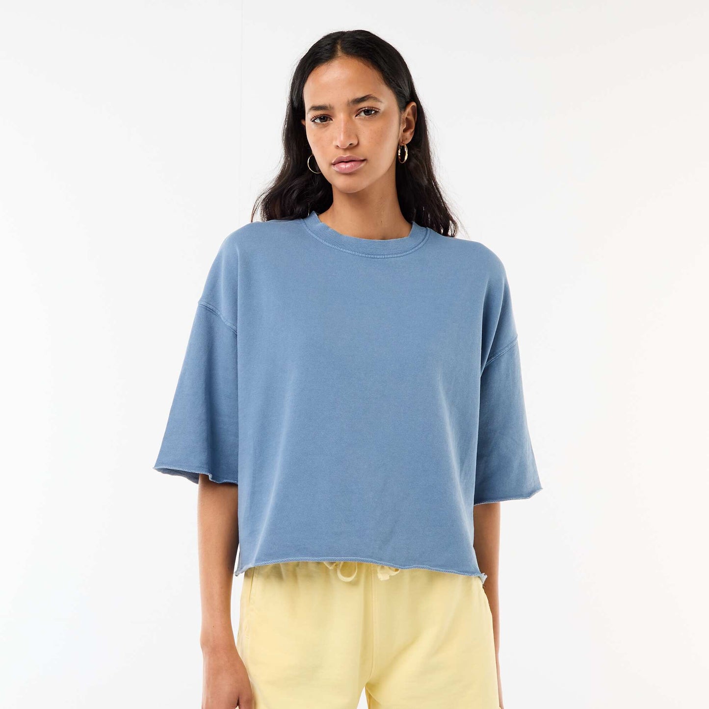 3/4 Sleeve French Terry T-shirt BLUE