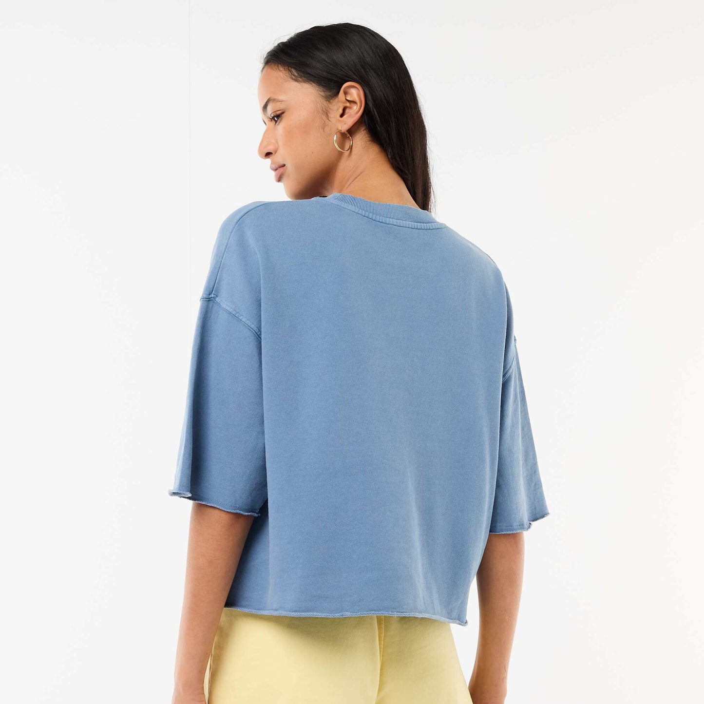 3/4 Sleeve French Terry T-shirt BLUE
