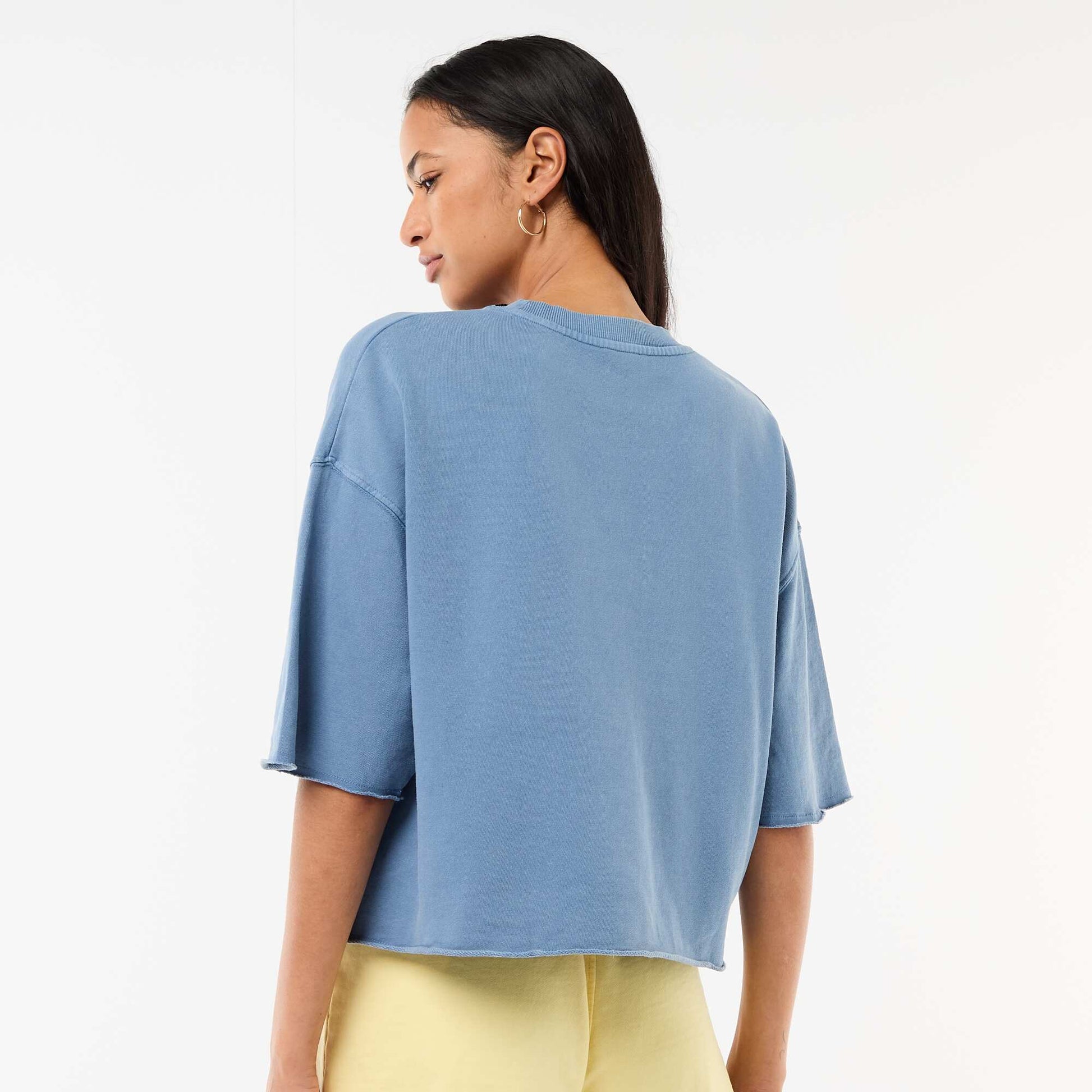 3/4 Sleeve French Terry T-shirt BLUE