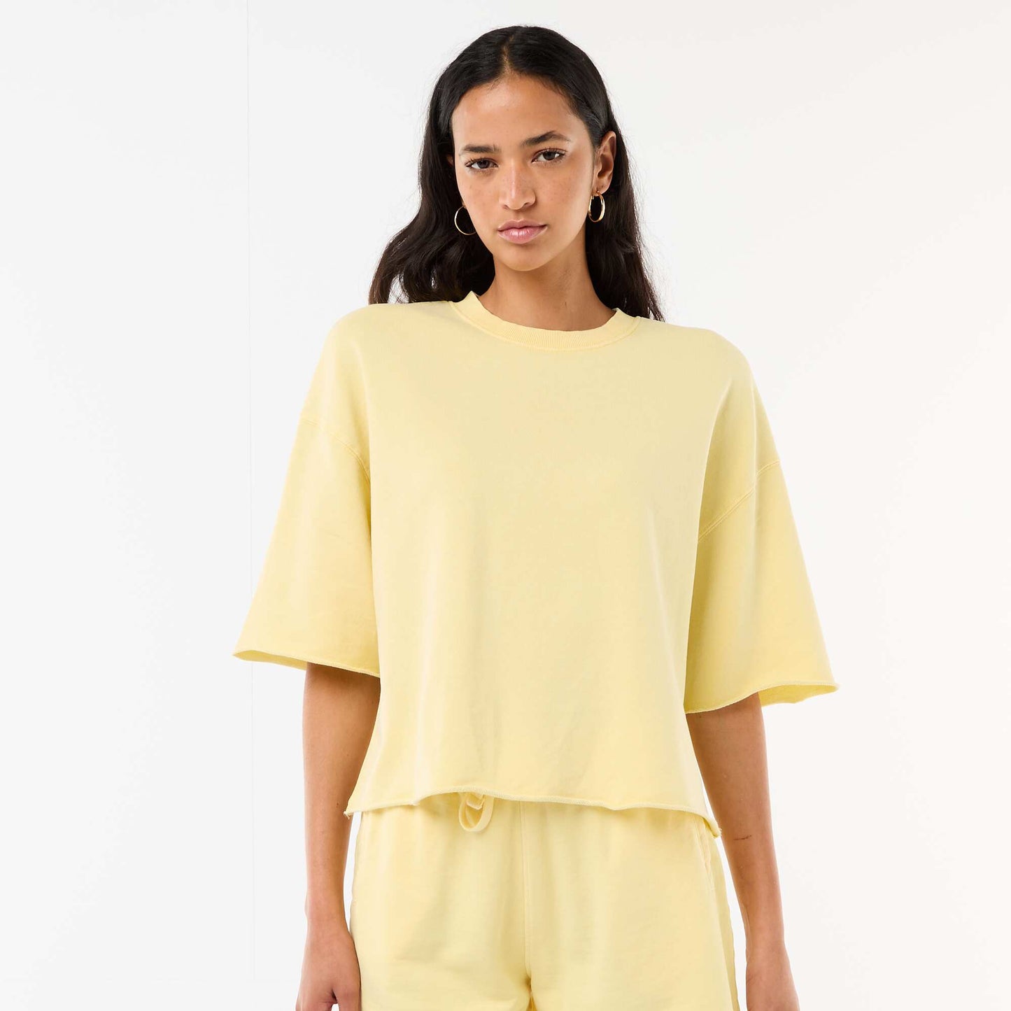 3/4 Sleeve French Terry T-shirt YELLOW
