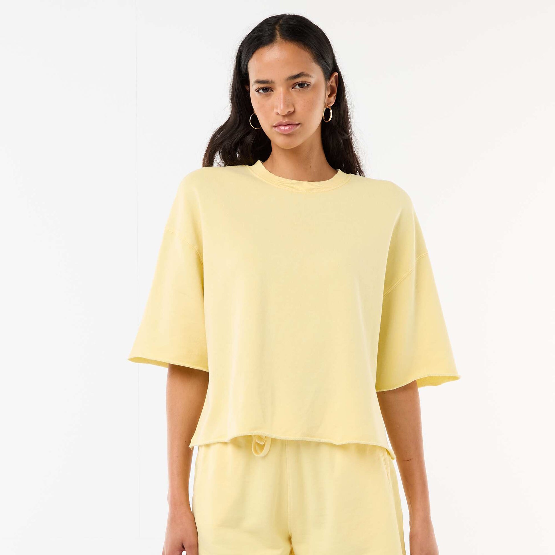 3/4 Sleeve French Terry T-shirt YELLOW