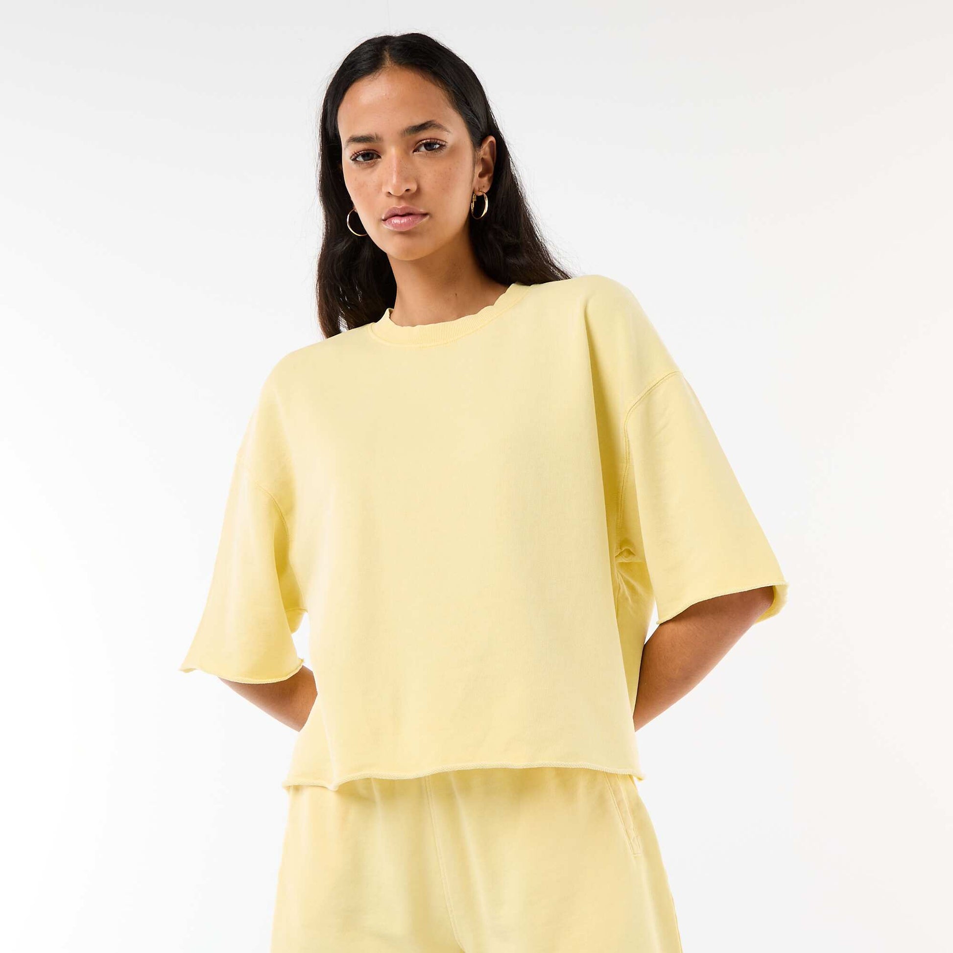 3/4 Sleeve French Terry T-shirt YELLOW