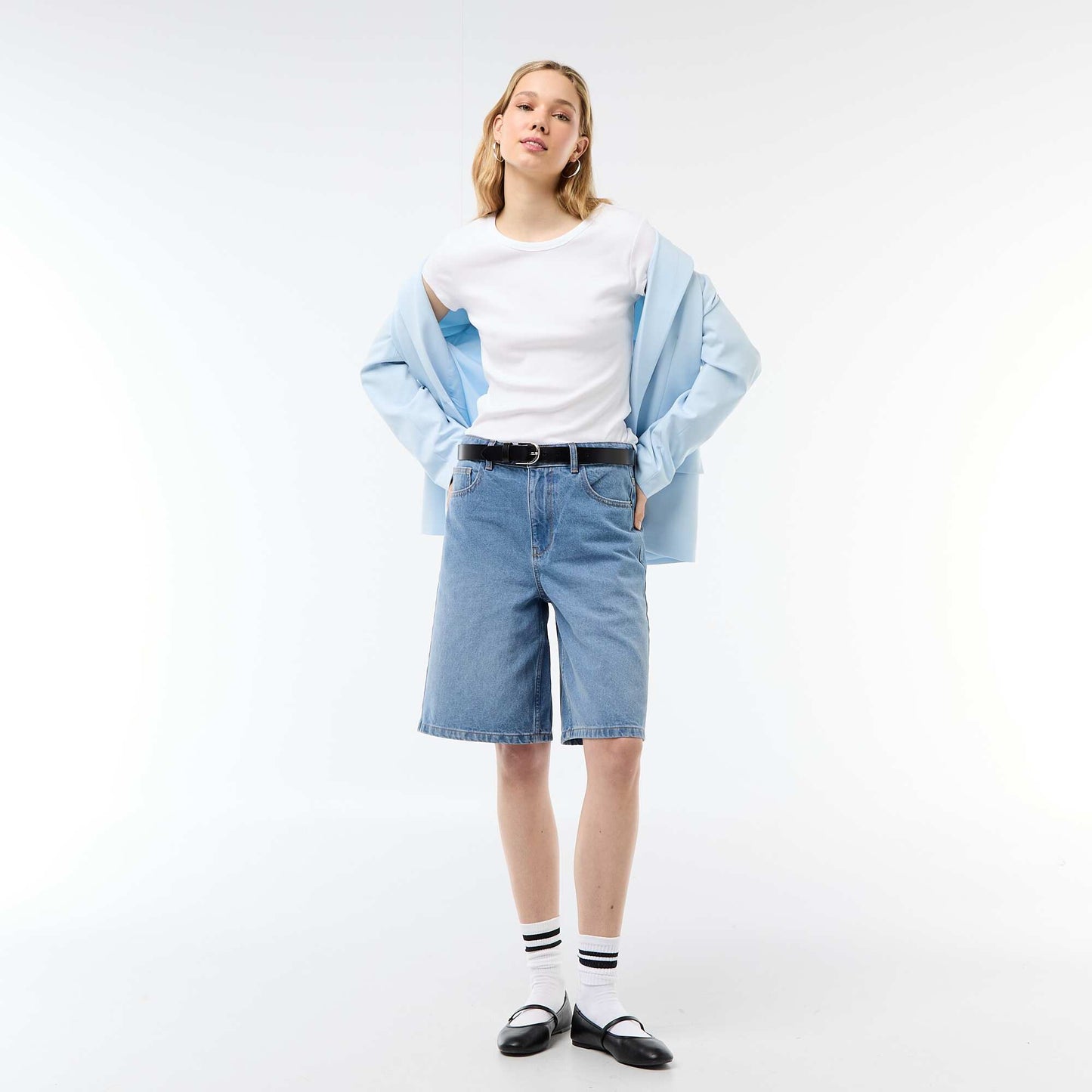 Ribbed Short-Sleeve Jersey T-Shirt WHITE