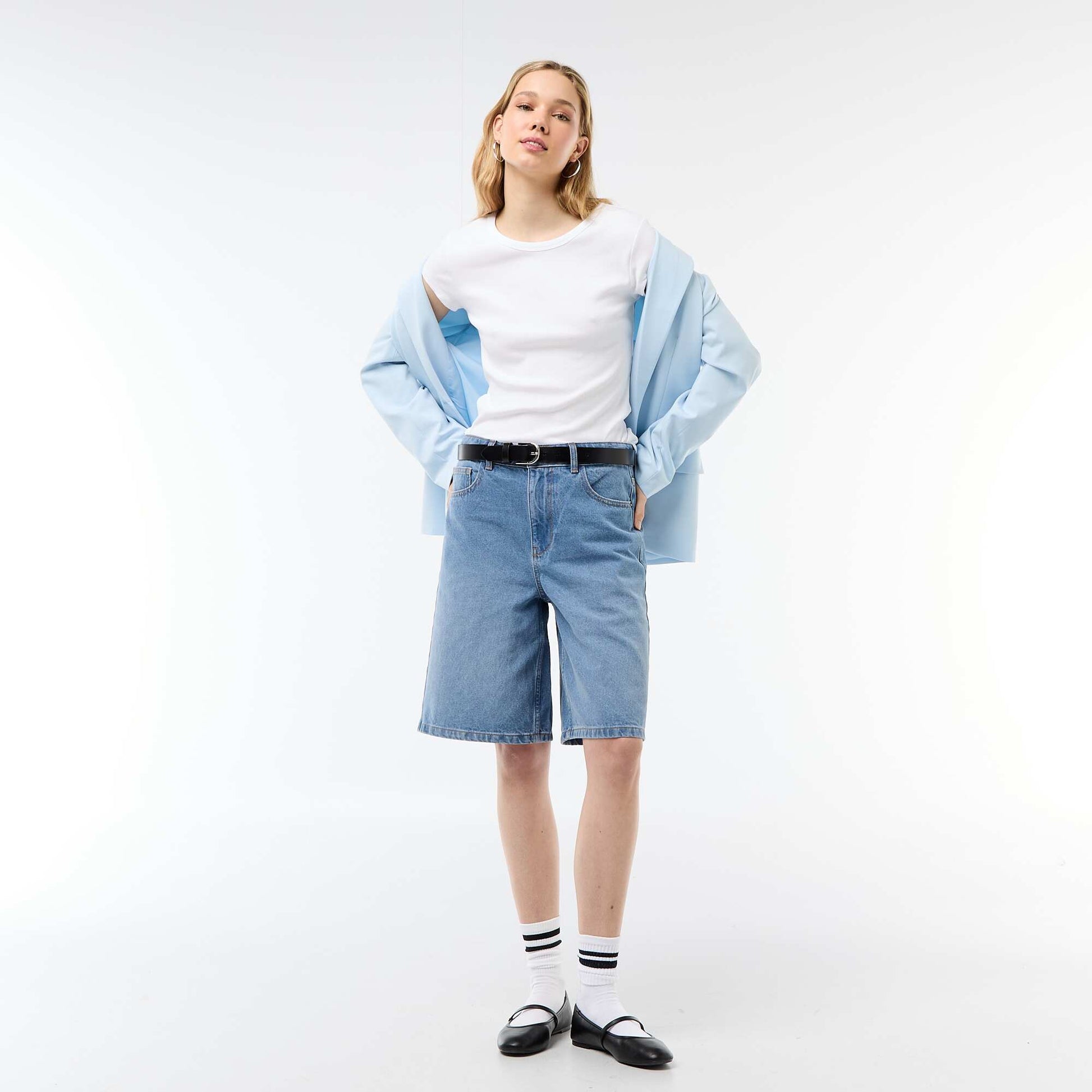 Ribbed Short-Sleeve Jersey T-Shirt WHITE
