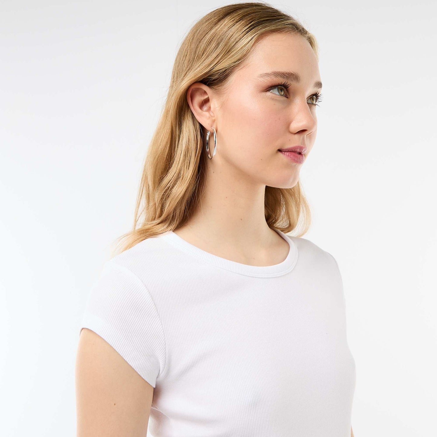 Ribbed Short-Sleeve Jersey T-Shirt WHITE
