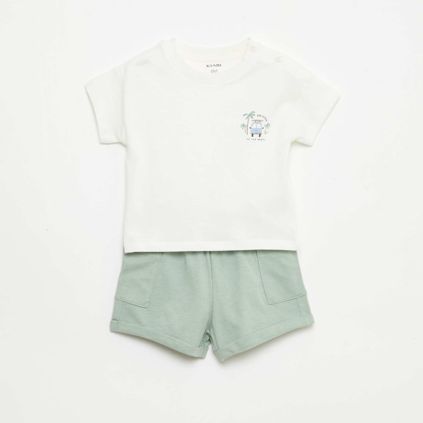 2-Piece Short and T-Shirt Set WHITE