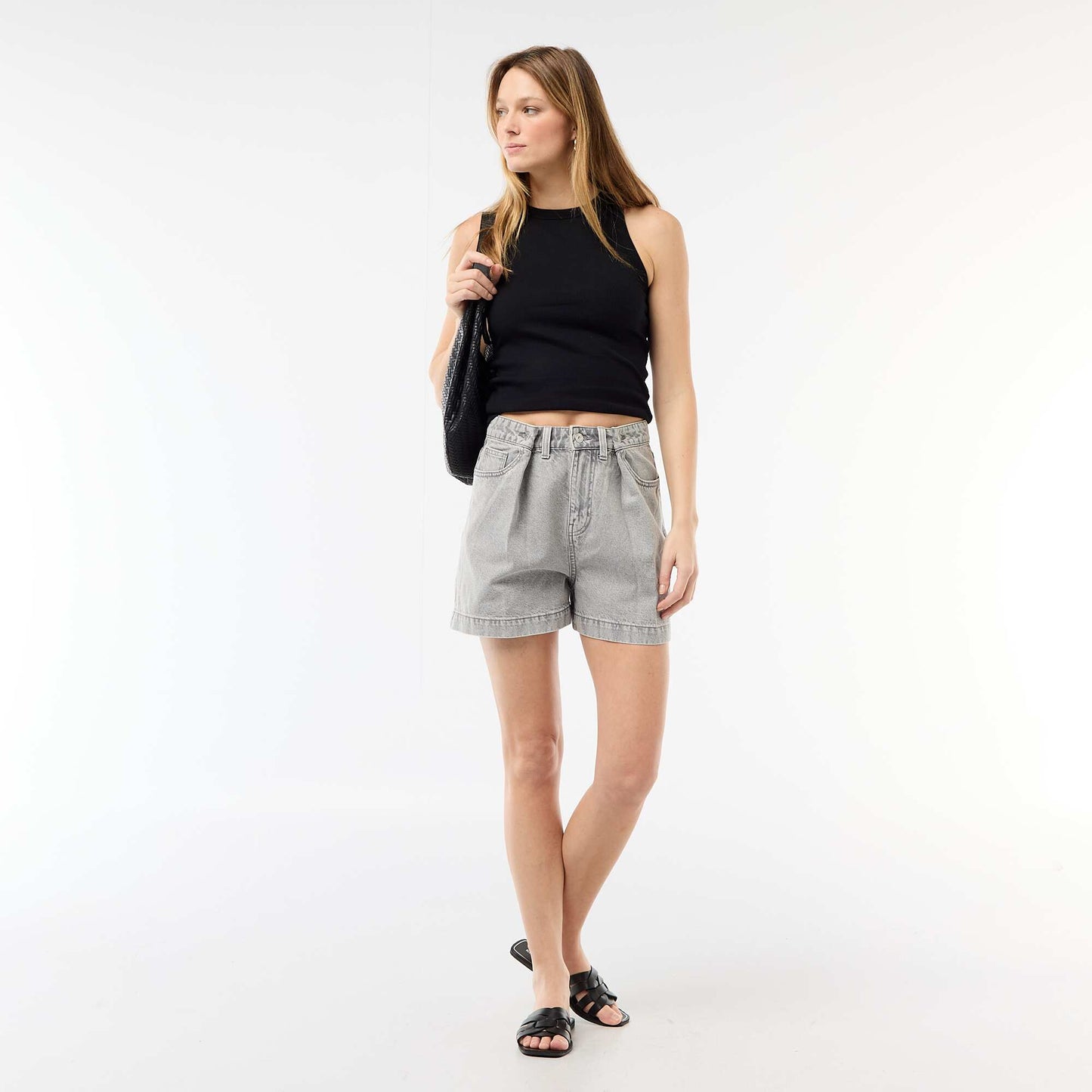Sleeveless Tank Top with American Armholes BLACK
