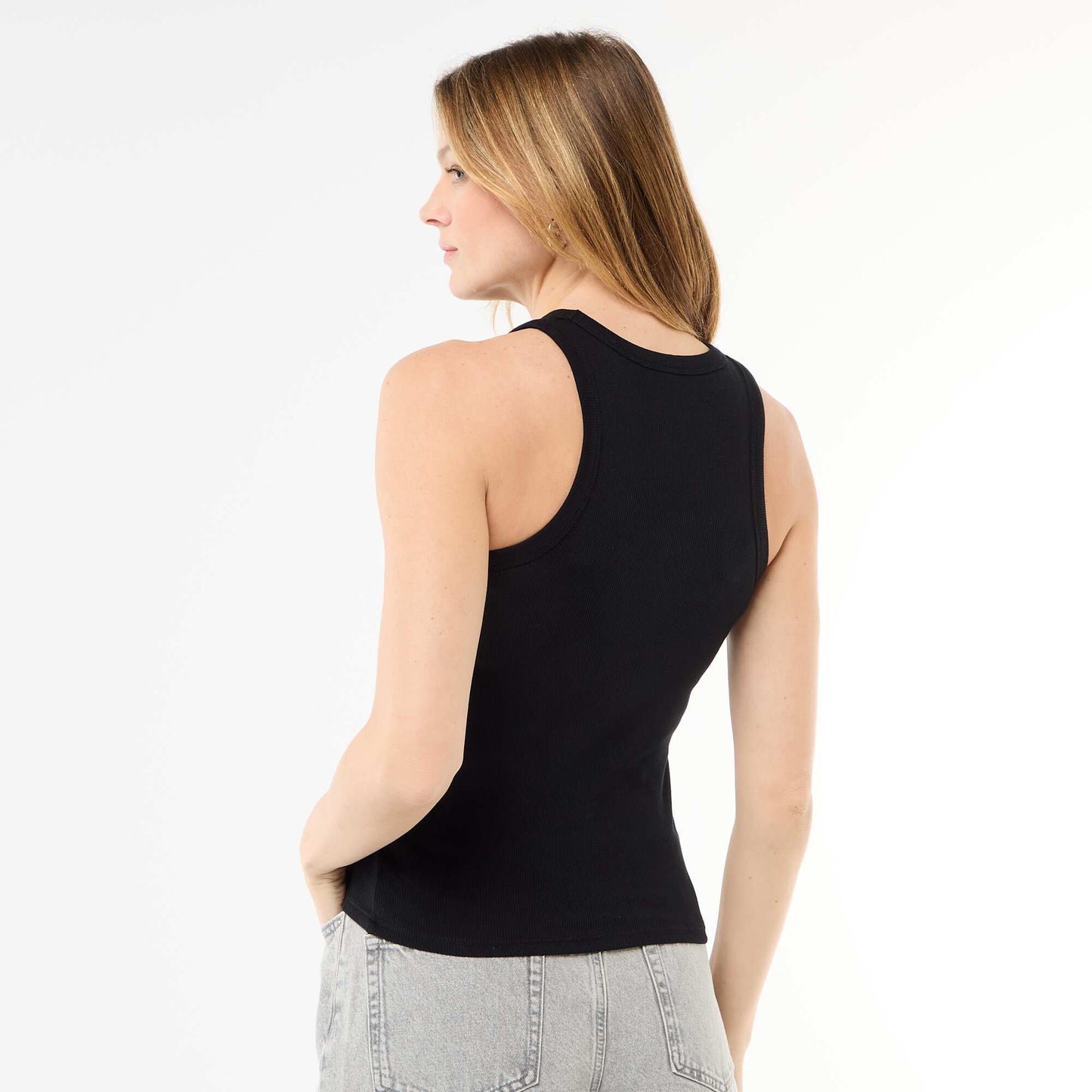 Sleeveless Tank Top with American Armholes BLACK