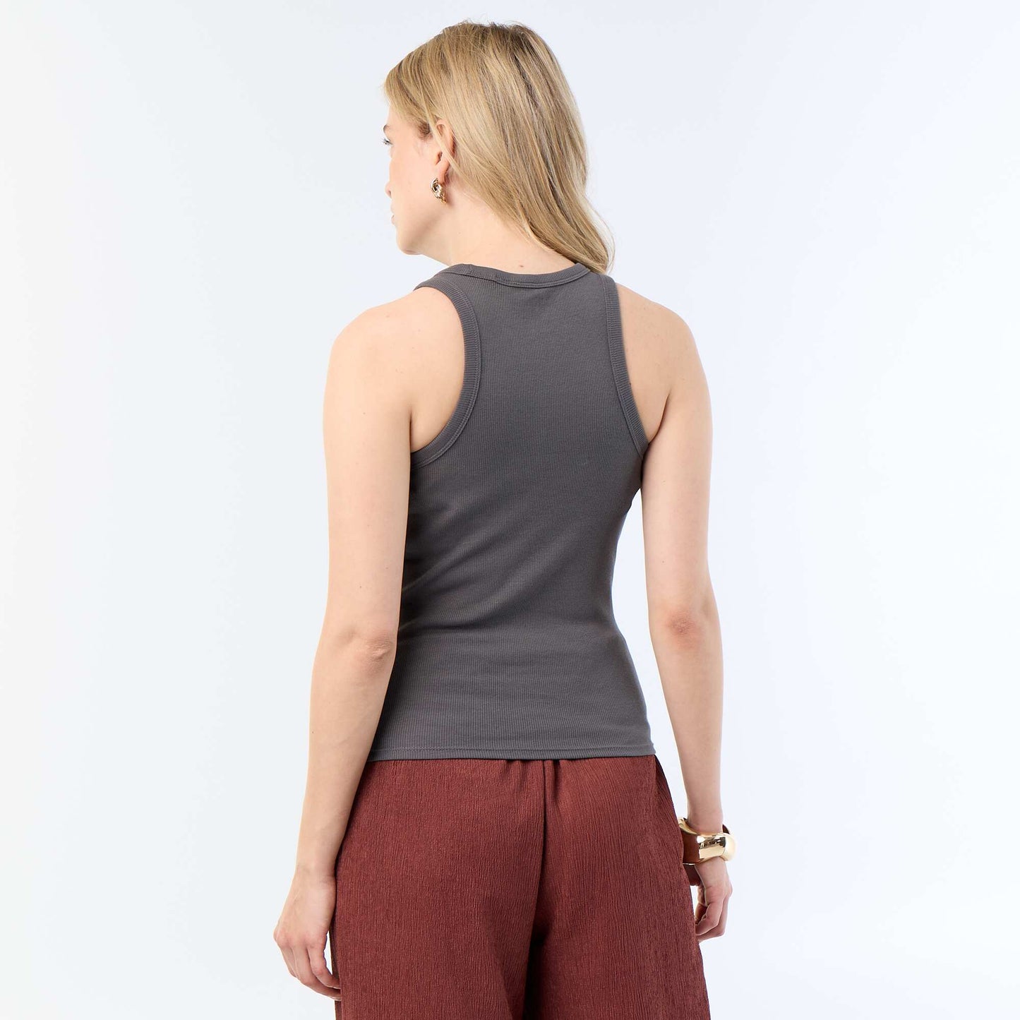 Sleeveless Tank Top with American Armholes GREY