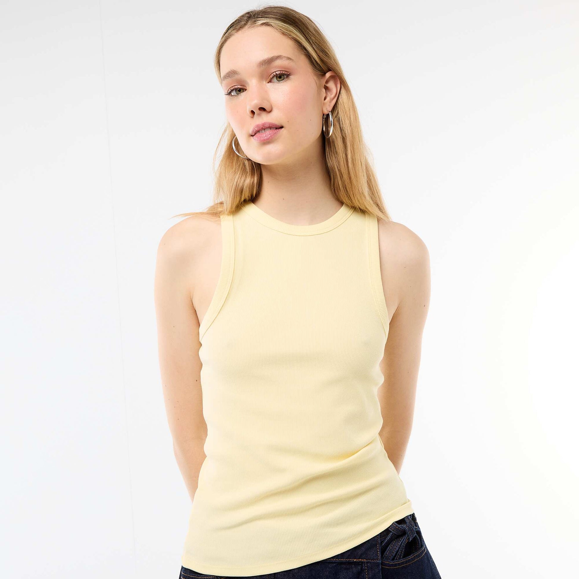 Sleeveless Tank Top with American Armholes YELLOW