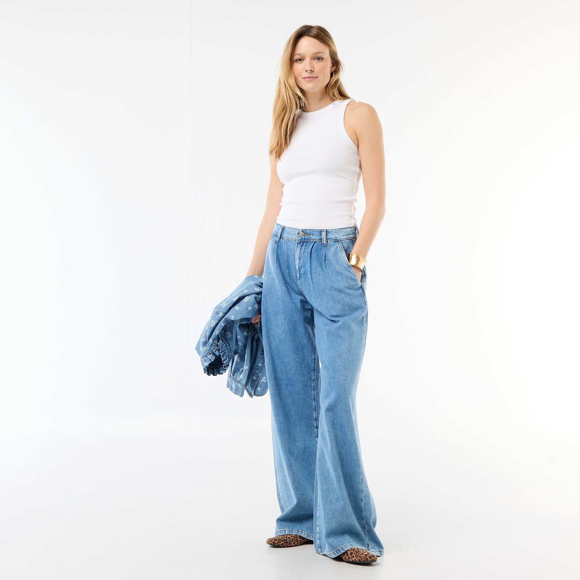 Sleeveless Tank Top with American Armholes WHITE
