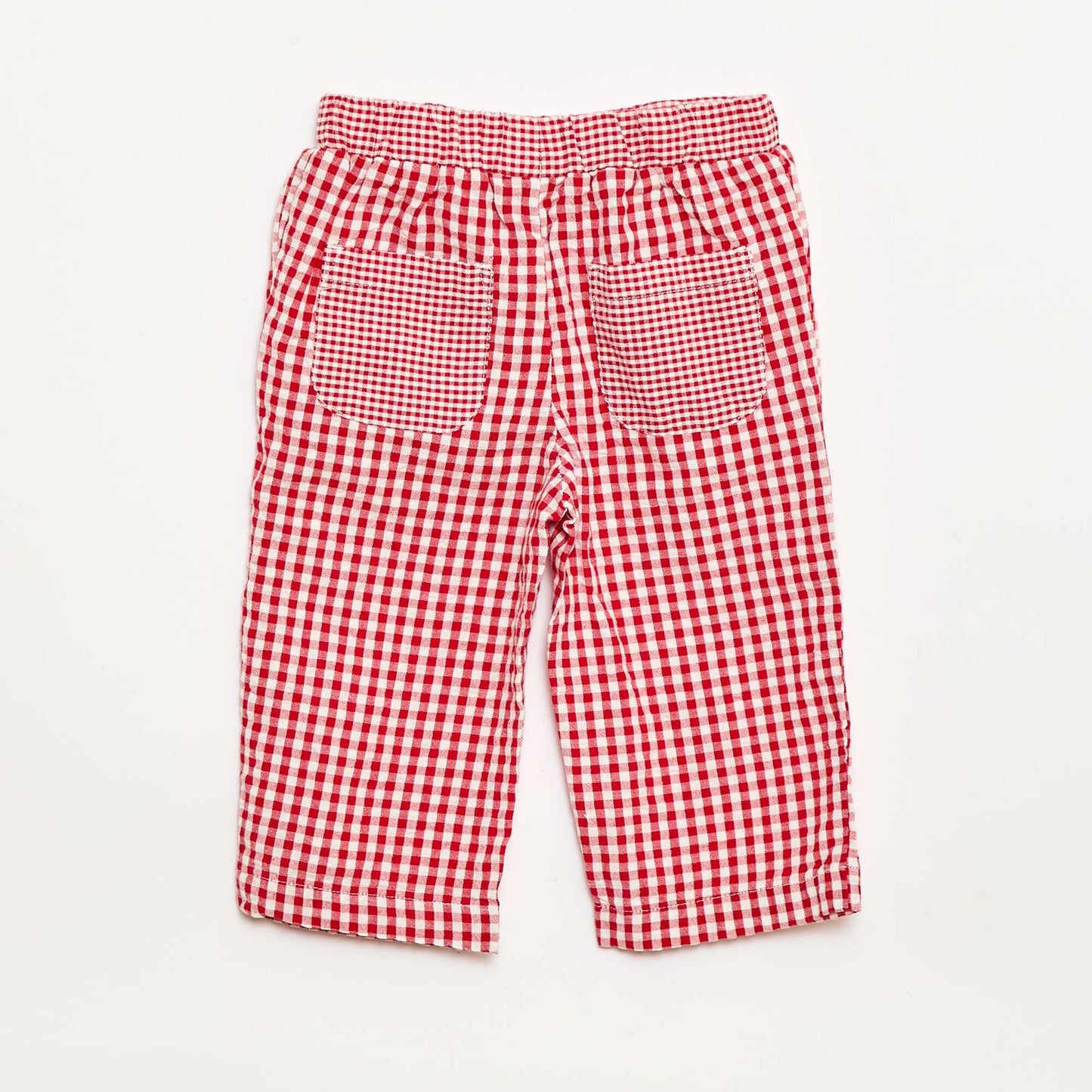 Gingham Seersucker Trousers RED